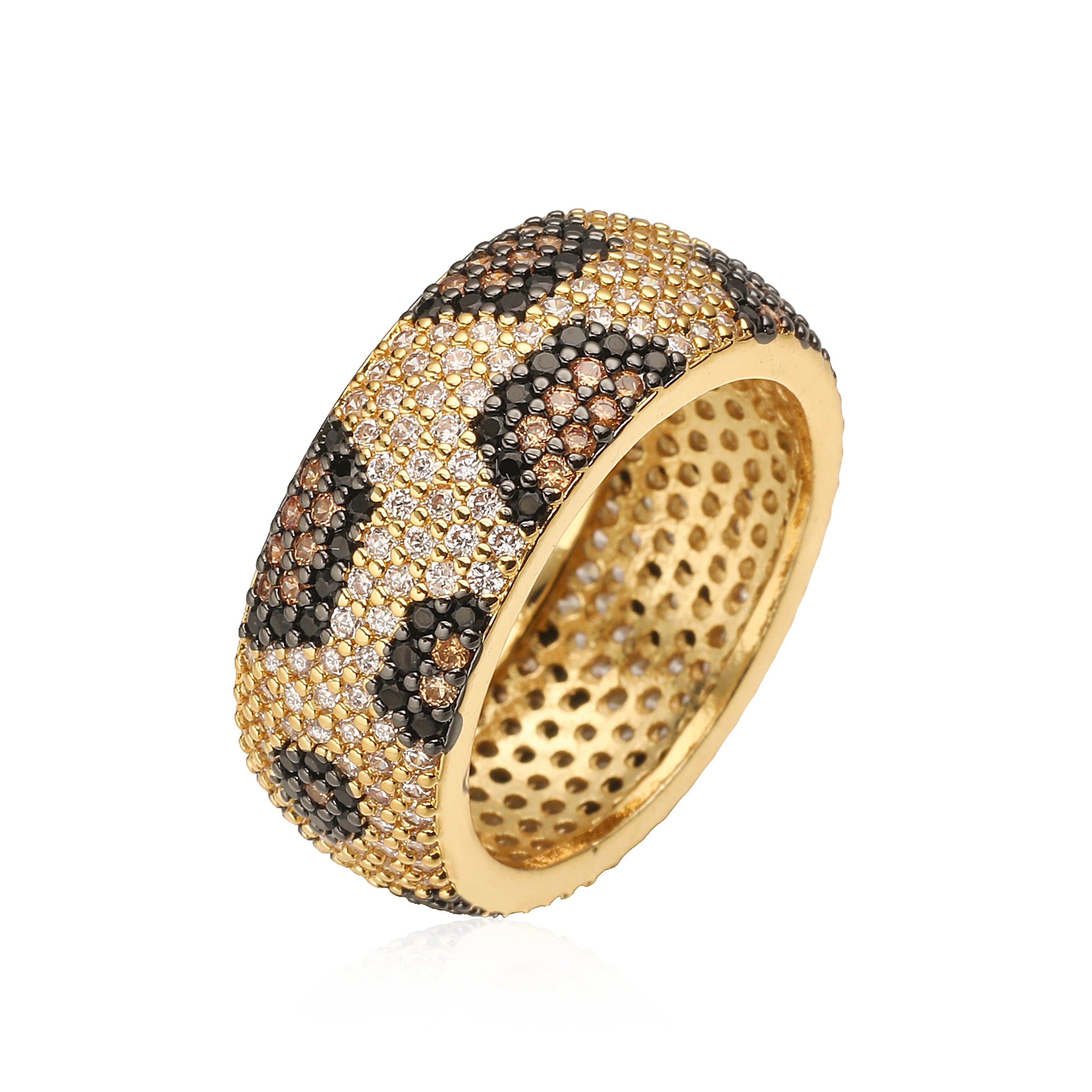 Leopard Print Ring Adjustable Heart Y2K Ring Unisex Statement Jewelry 0