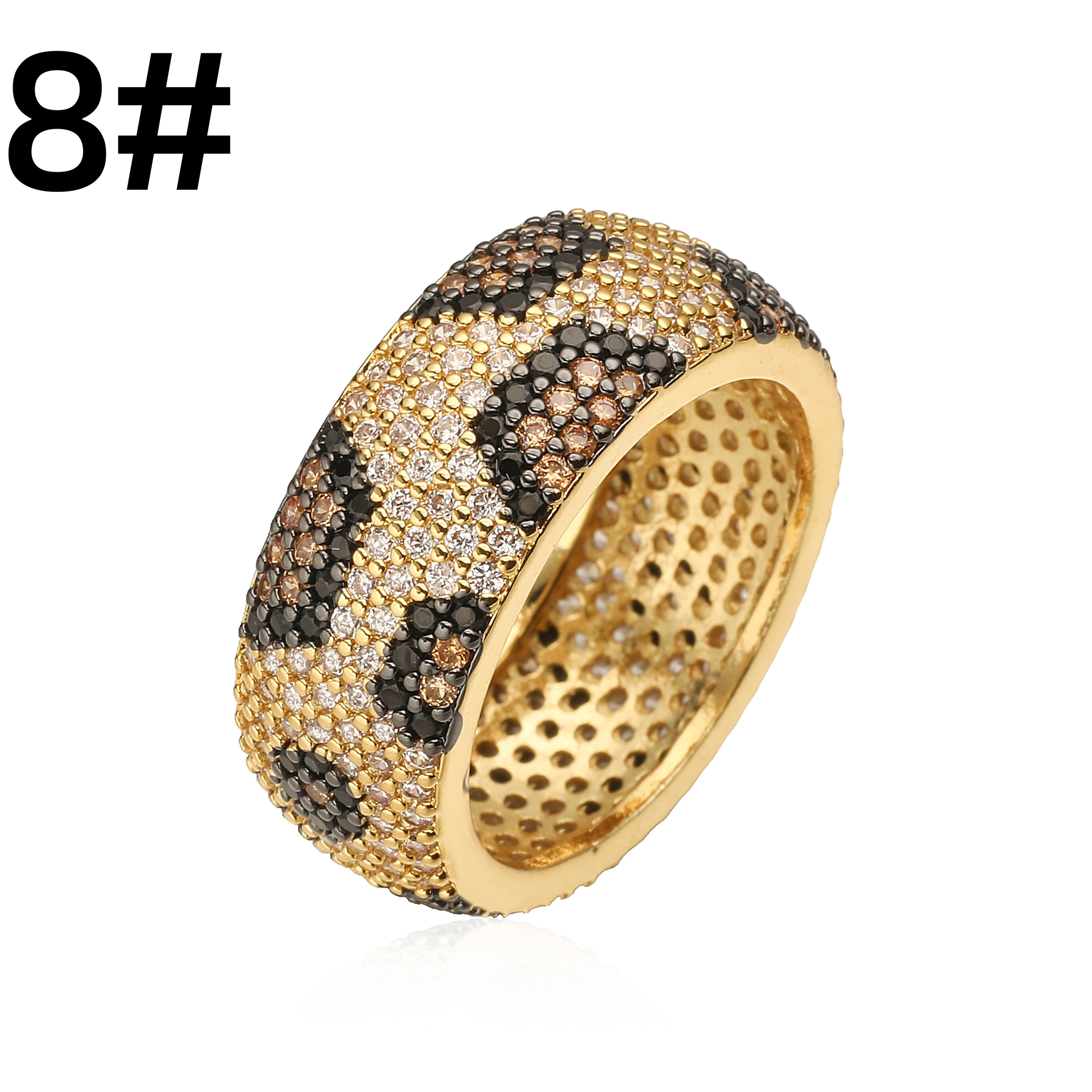 Leopard Print Ring Adjustable Heart Y2K Ring Unisex Statement Jewelry 7
