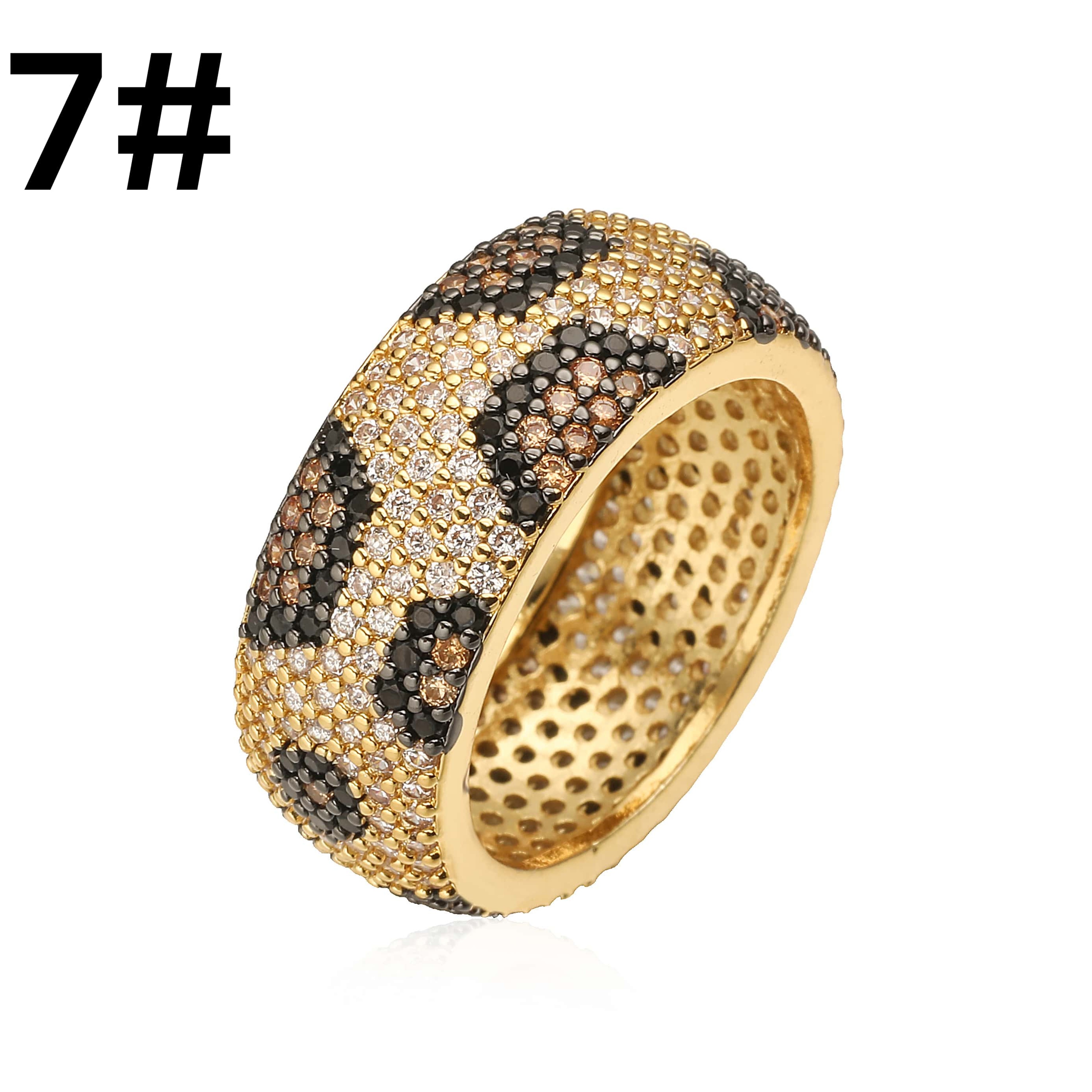 Leopard Print Ring Adjustable Heart Y2K Ring Unisex Statement Jewelry 9