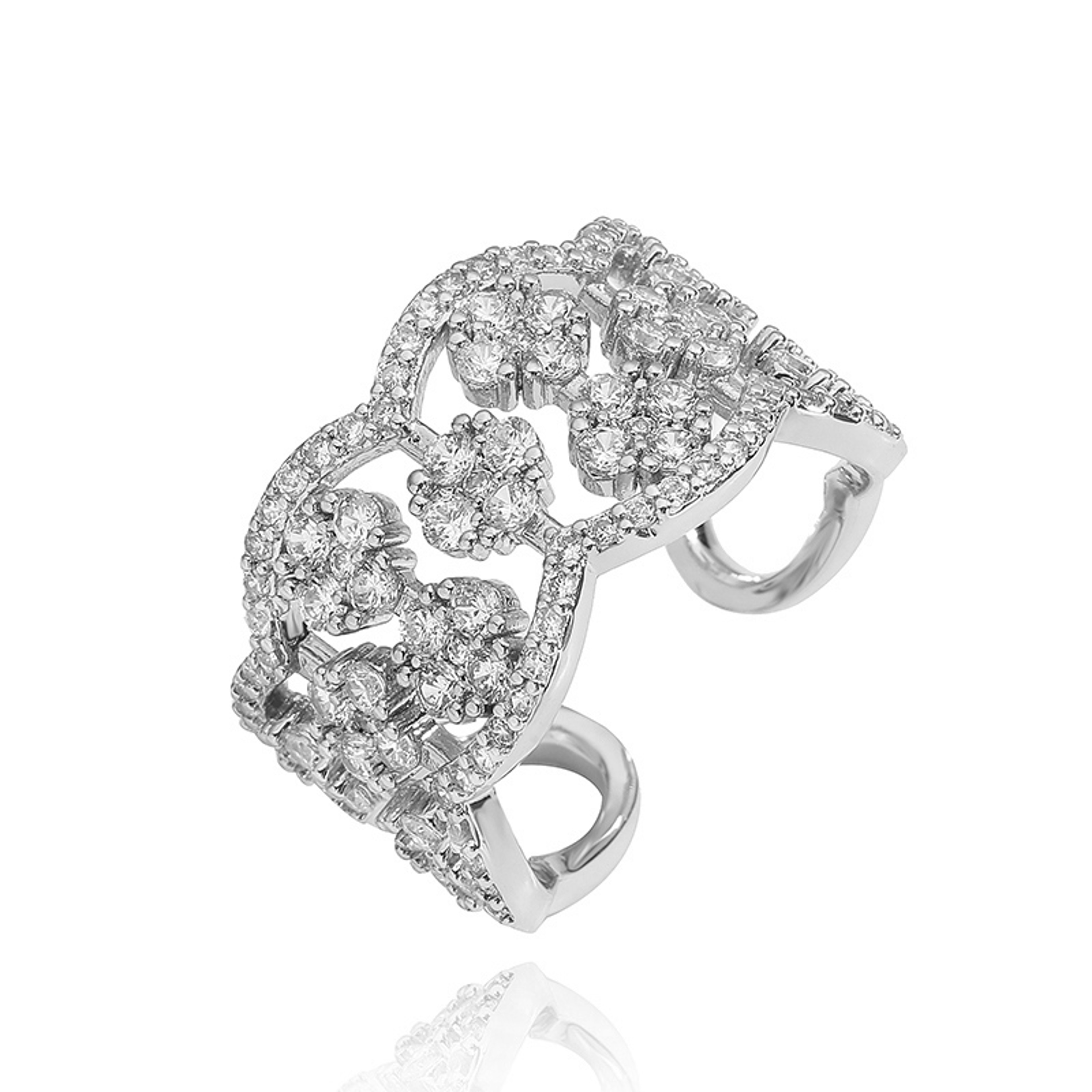 Gold Plated Zircon Jewelry Set For Women With Dangle Earrings Bracelet And Rings 10