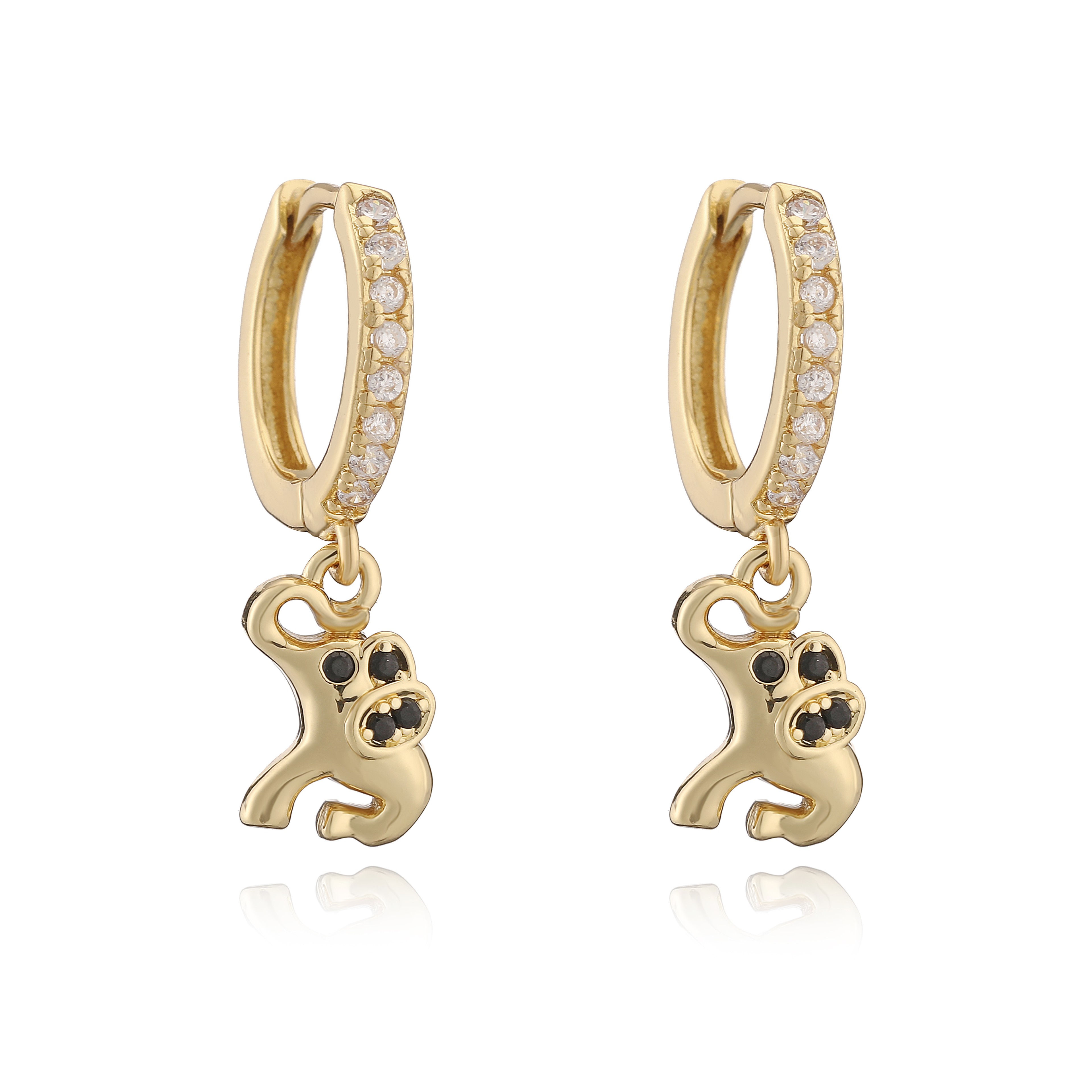 Gold Plated Celestial Earrings With Sun Star Charms And Zircon 7