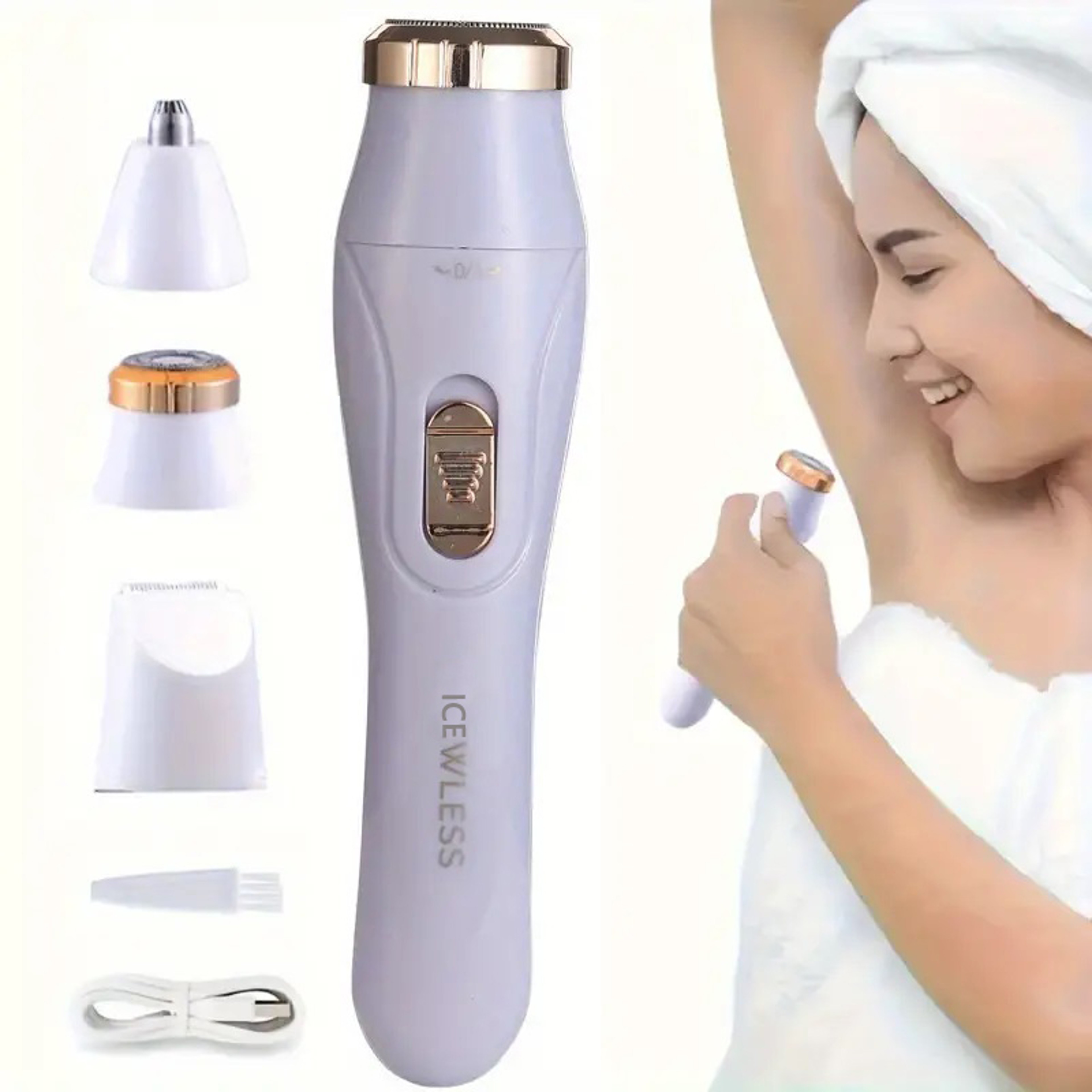 Electric Hair Removal Set with USB Rechargeable Trimmer and Nose Hair Trimmer – view 3