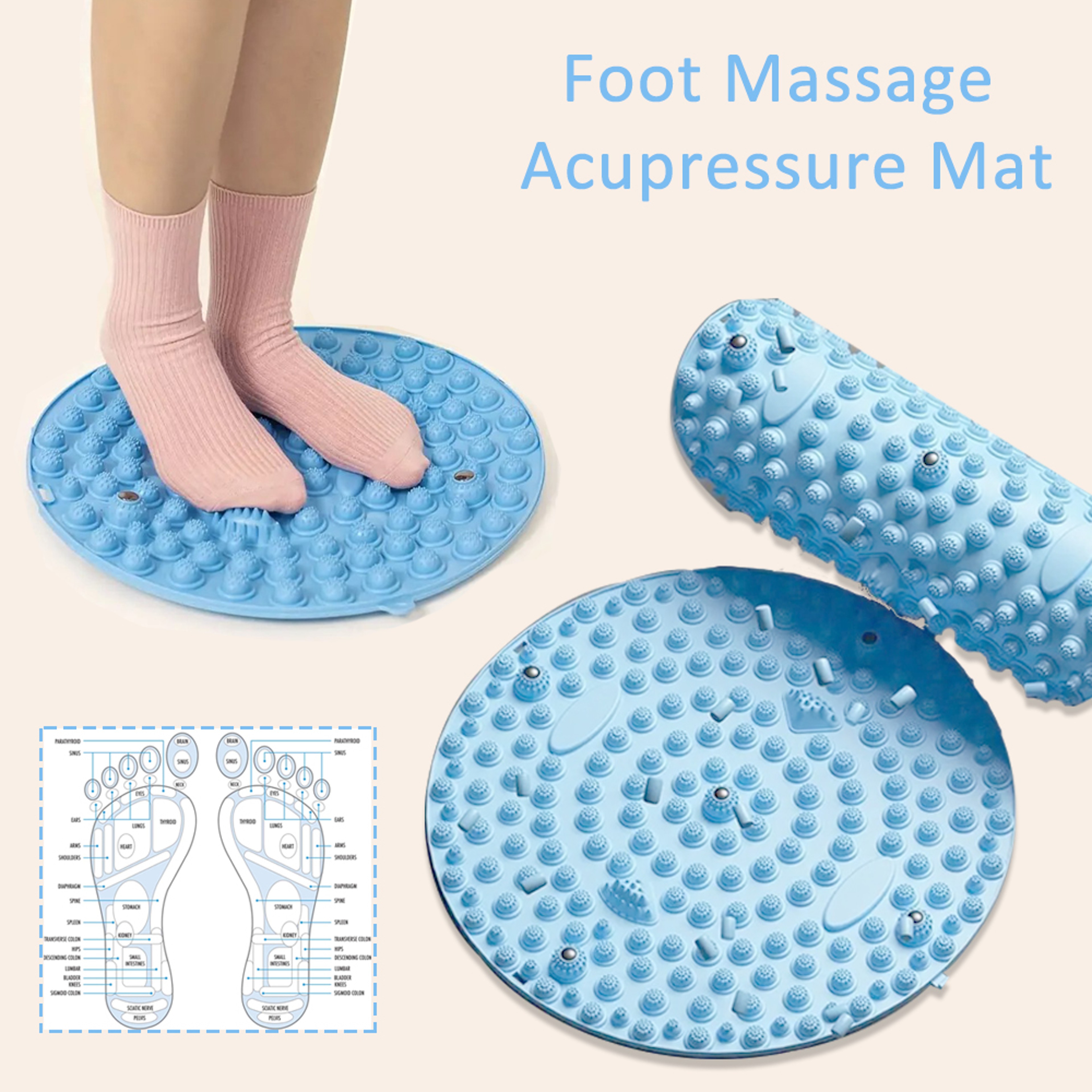 FootRevive Acupressure Foot Massage Mat Reflexology Board For Foot Relaxation And Indoor Jogging 1
