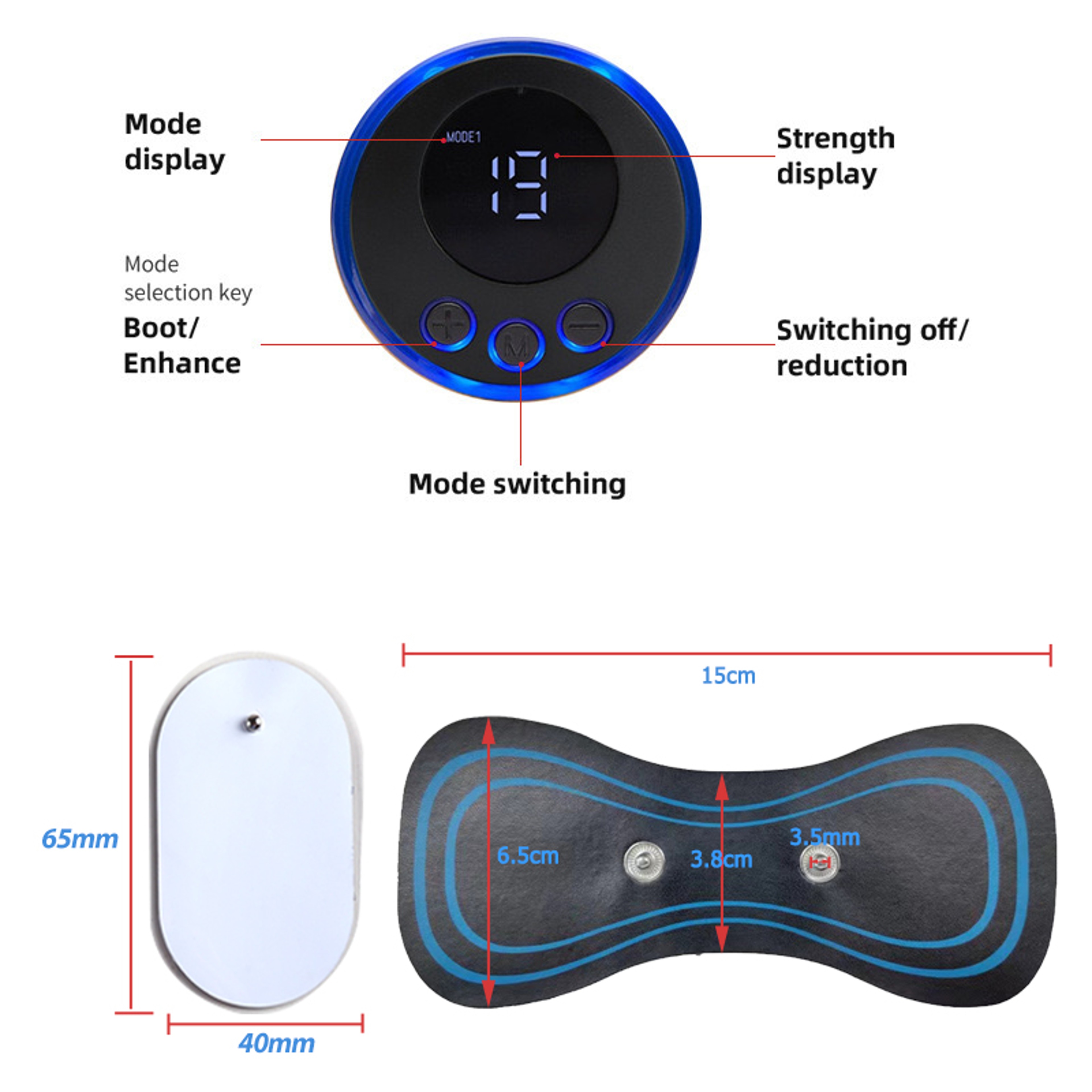 Portable EMS Neck Massager Electric Muscle Stimulator Patch 2