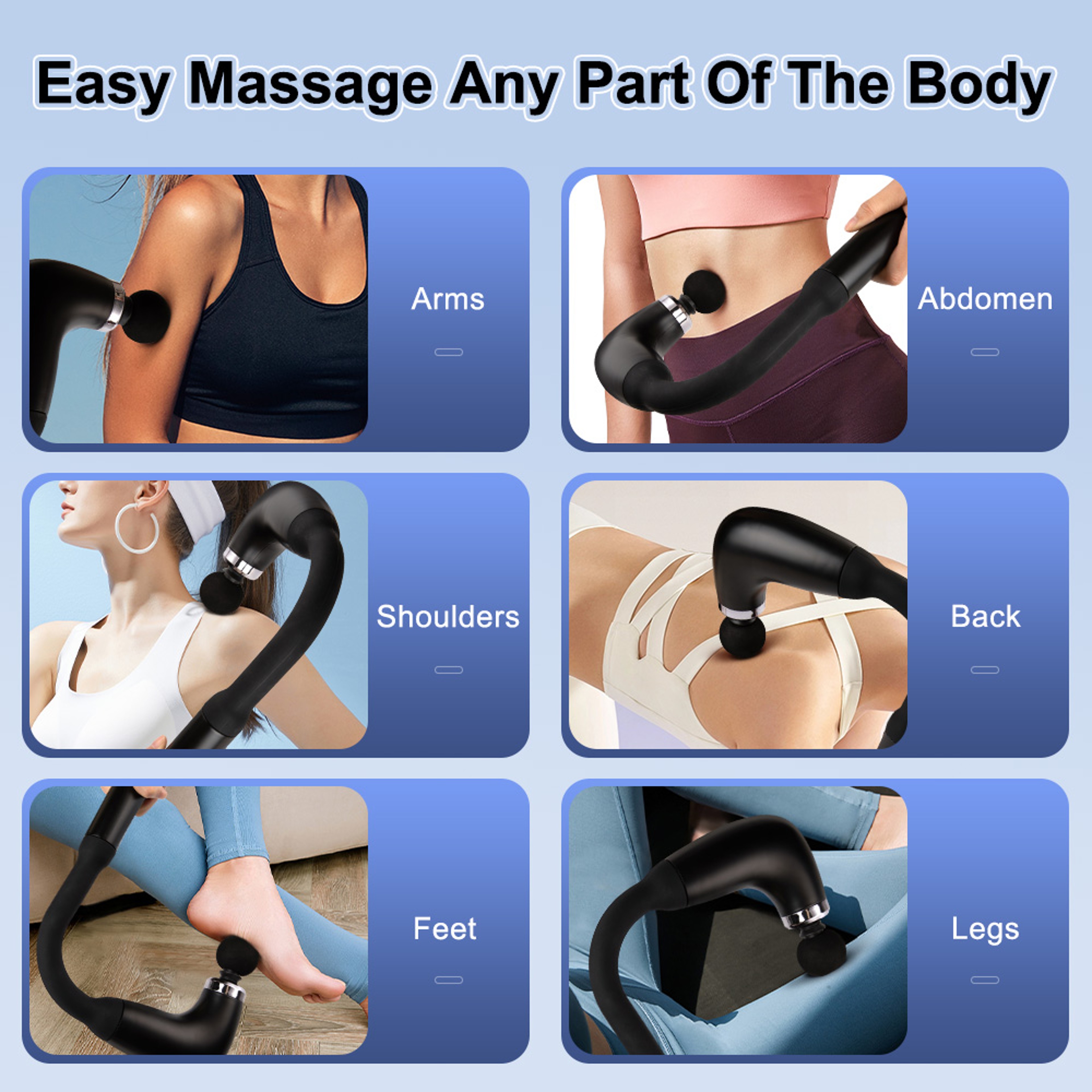 Long Handle Deep Tissue Massage Gun for Back Neck and Muscle Relief – view 6