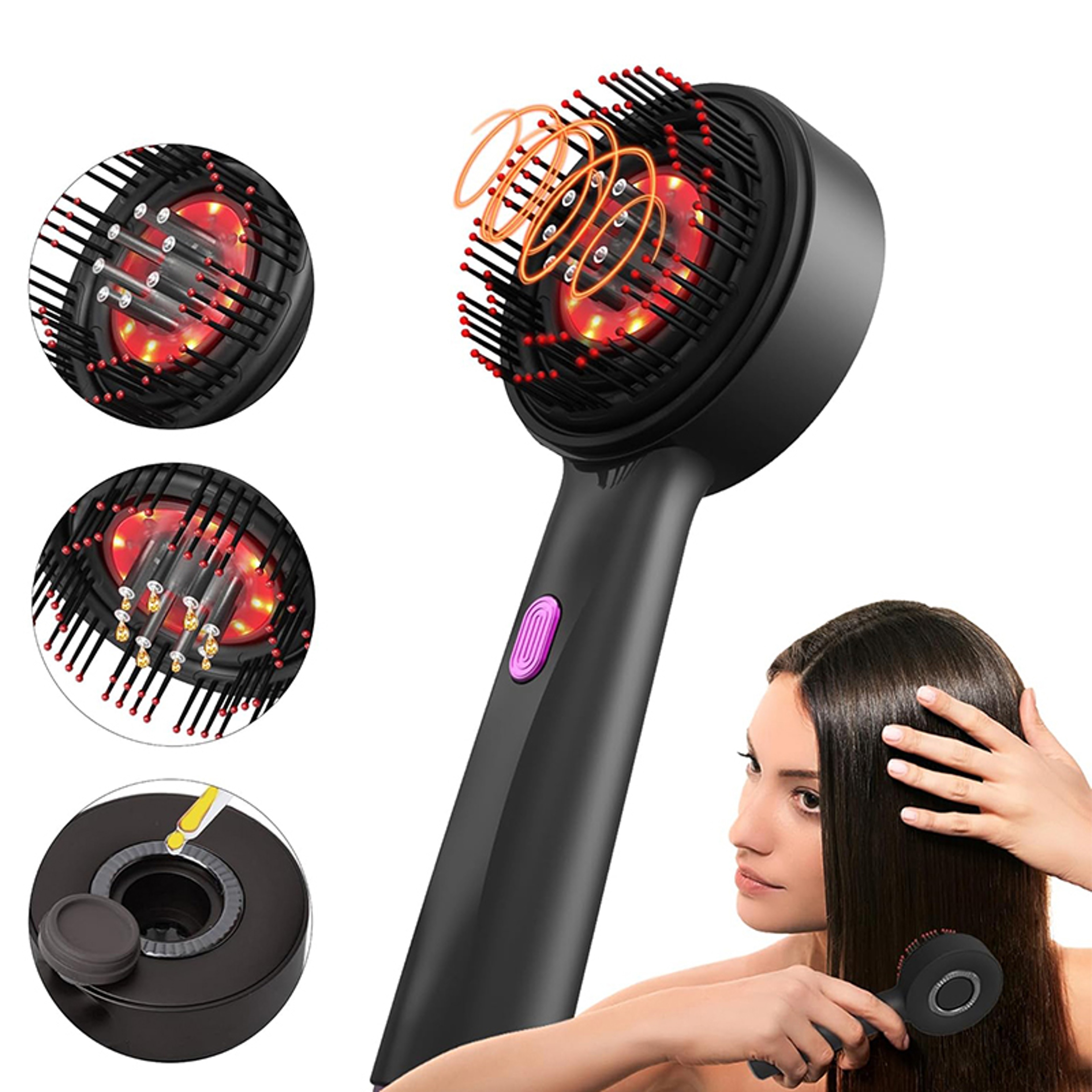 Electric Scalp Massager with Red Light Therapy Comb and Hair Oil Applicator – view 1