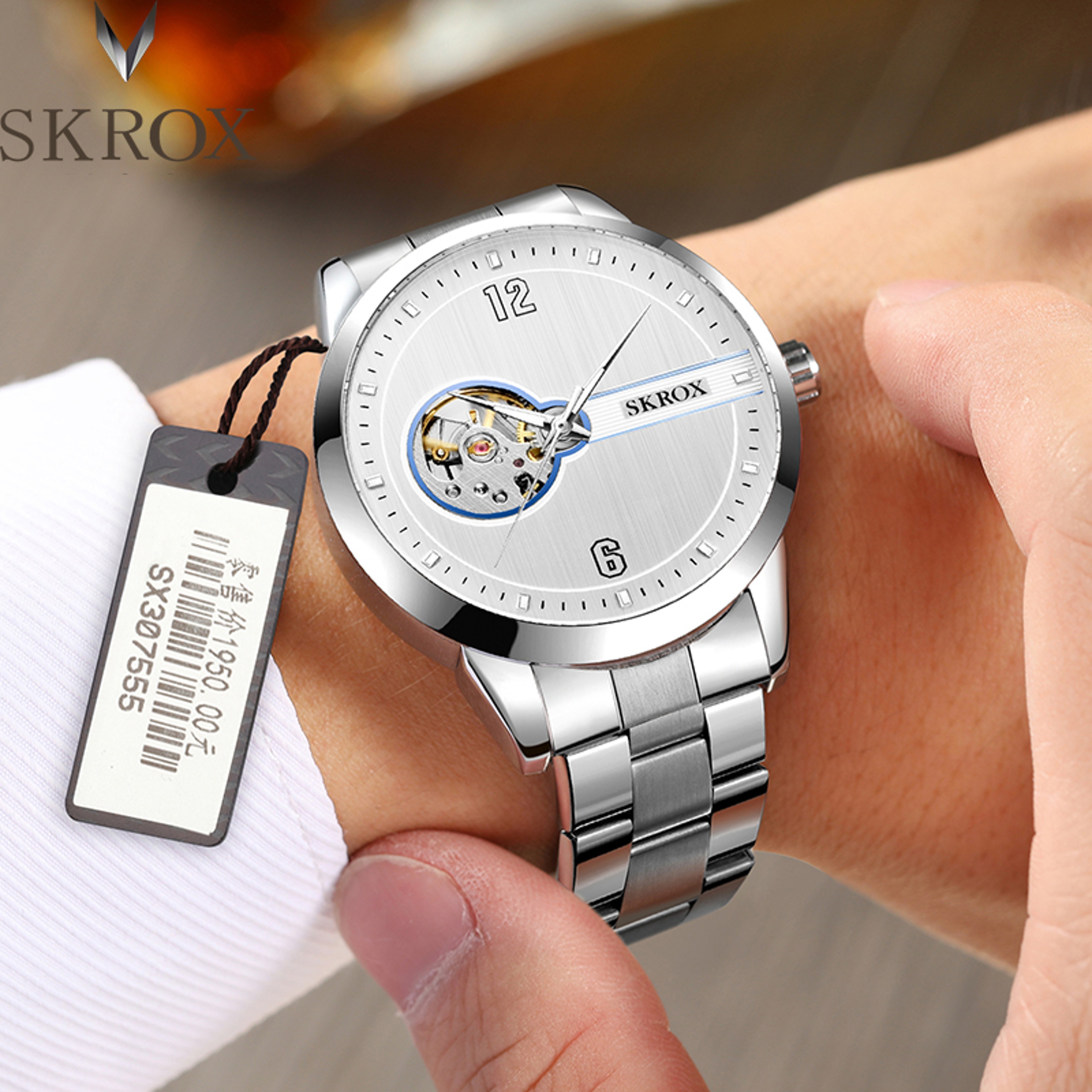 Luxury Skeleton Automatic Watch For Men Stainless Steel Mechanical Timepiece 3
