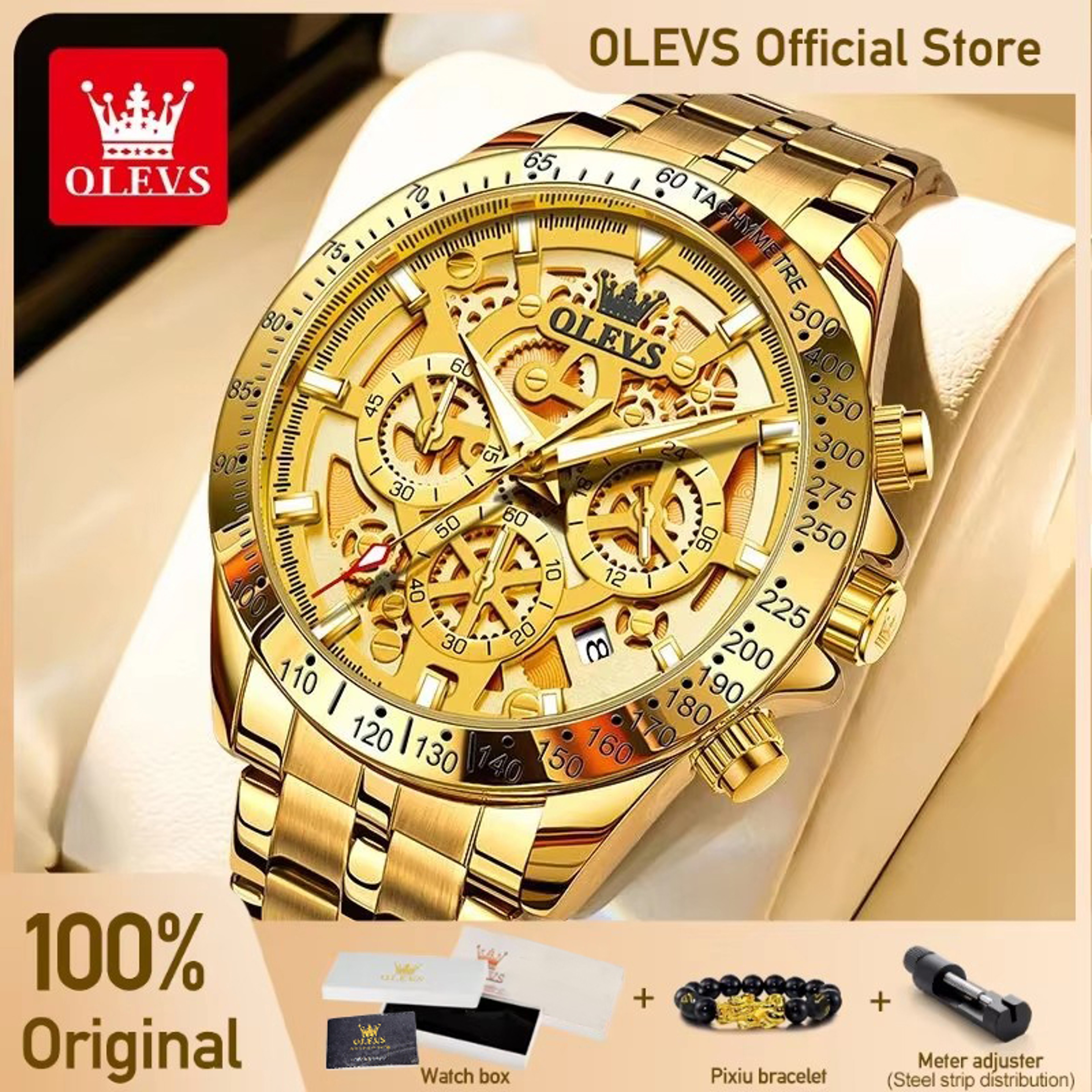 Mens Chronograph Watch Waterproof Luminous Luxury Quartz Watch 1