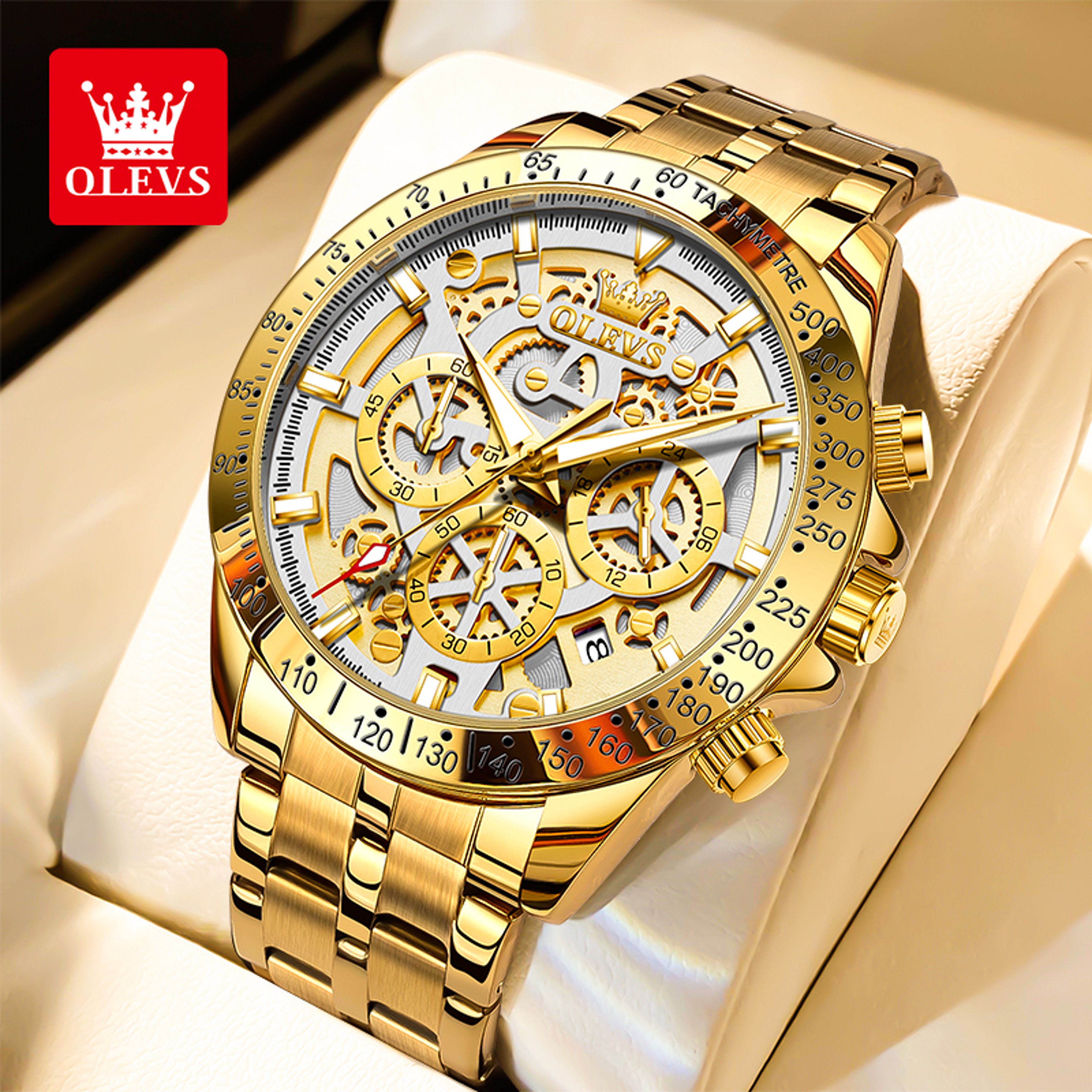 Mens Chronograph Watch Waterproof Luminous Luxury Quartz Watch 6