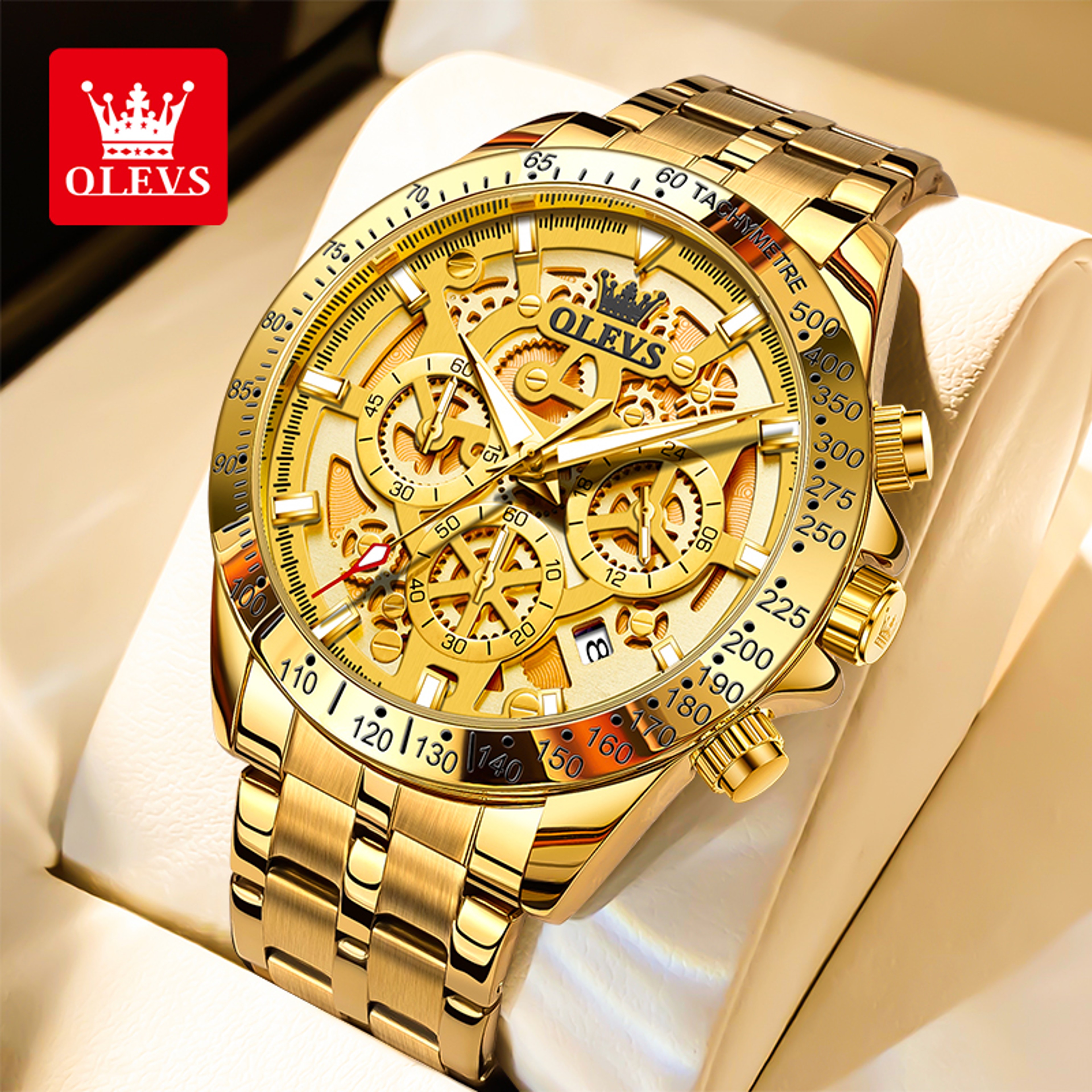 Mens Chronograph Watch Waterproof Luminous Luxury Quartz Watch 8