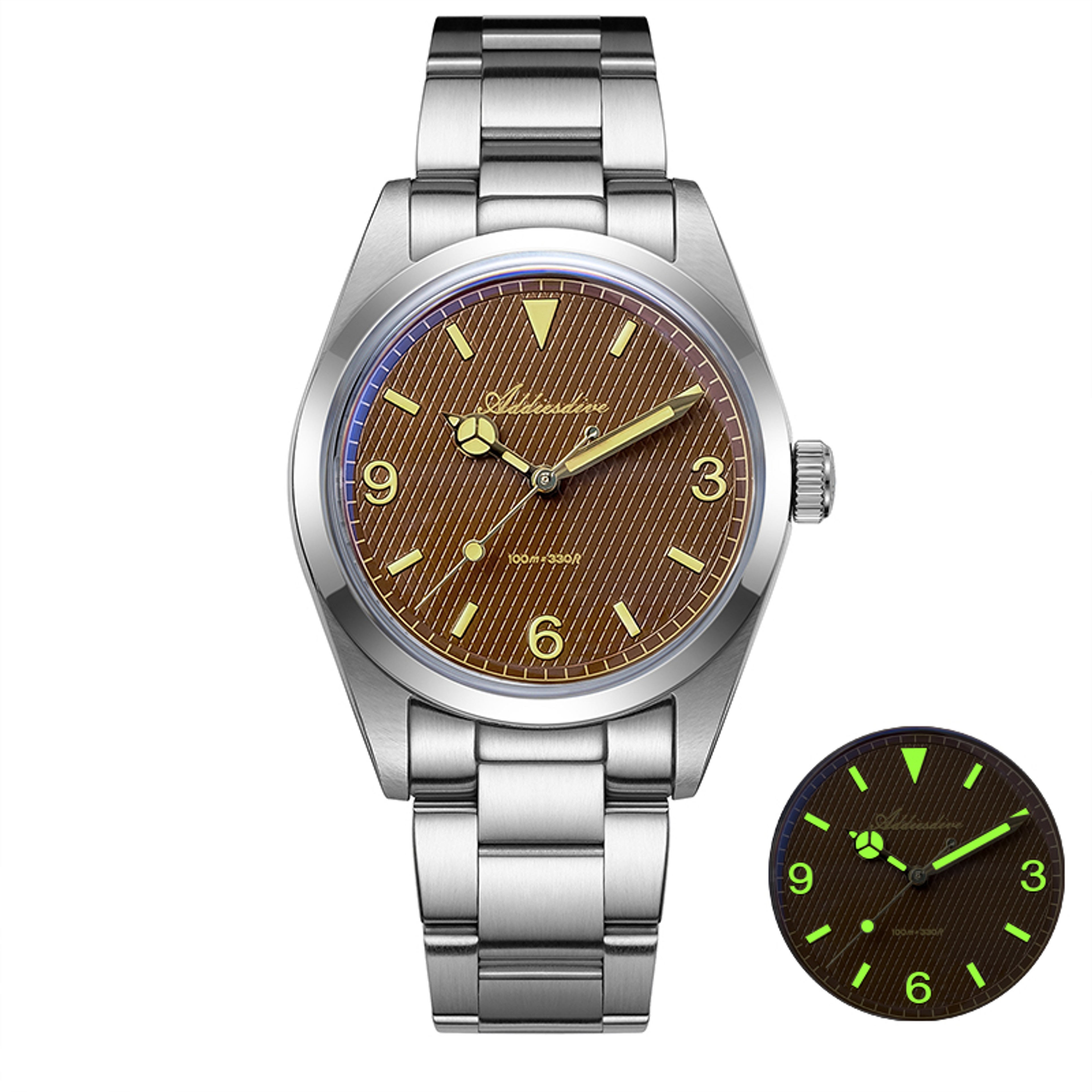 Mens Quartz Watch Luminous Watch With Stainless Steel Bracelet 9