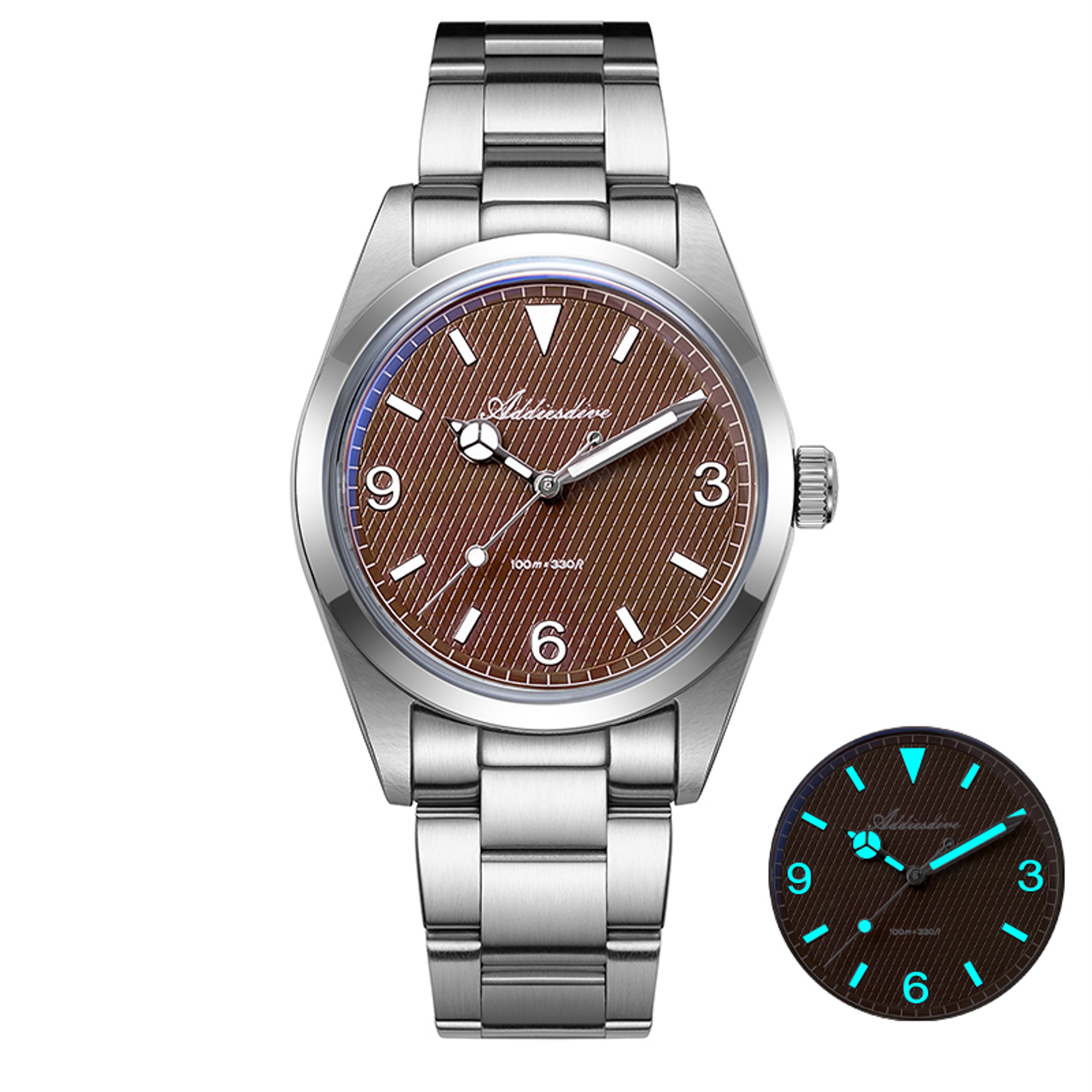 Mens Quartz Watch Luminous Watch With Stainless Steel Bracelet 0