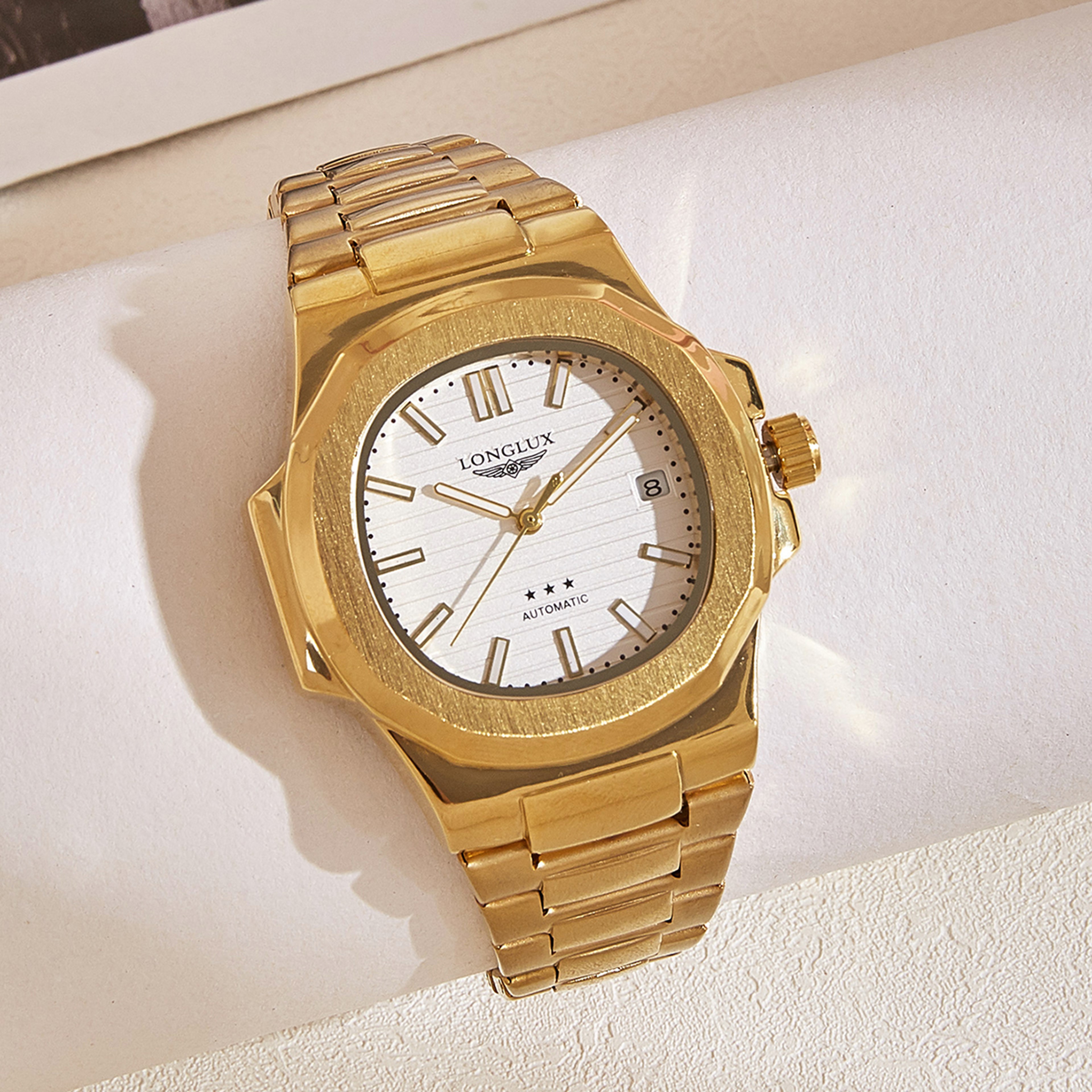 Mens Automatic Mechanical Watch Stainless Steel Luminous Date Business Watch 9