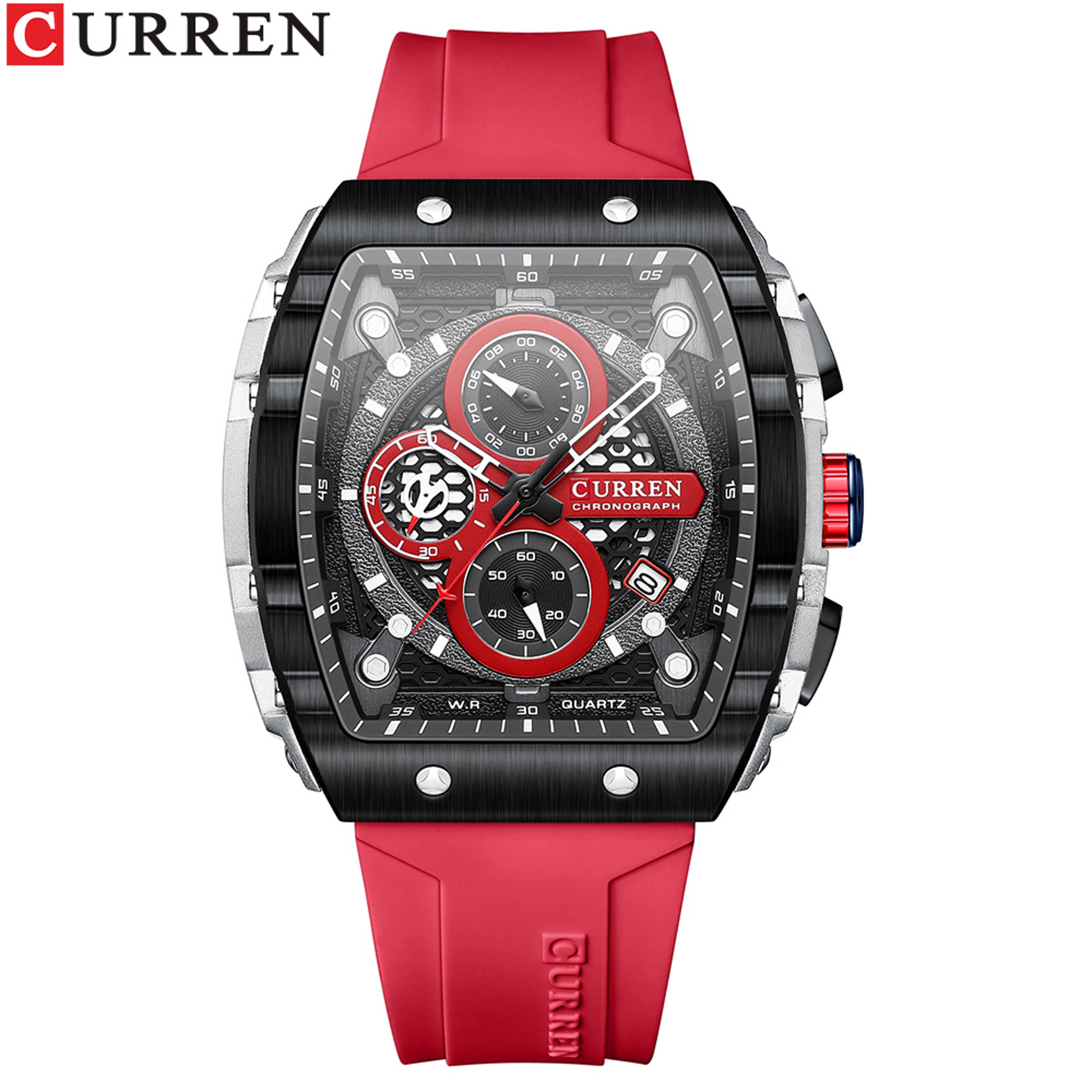 Luxury Square Chronograph Watch For Men Waterproof Luminous Quartz Date Watch 8