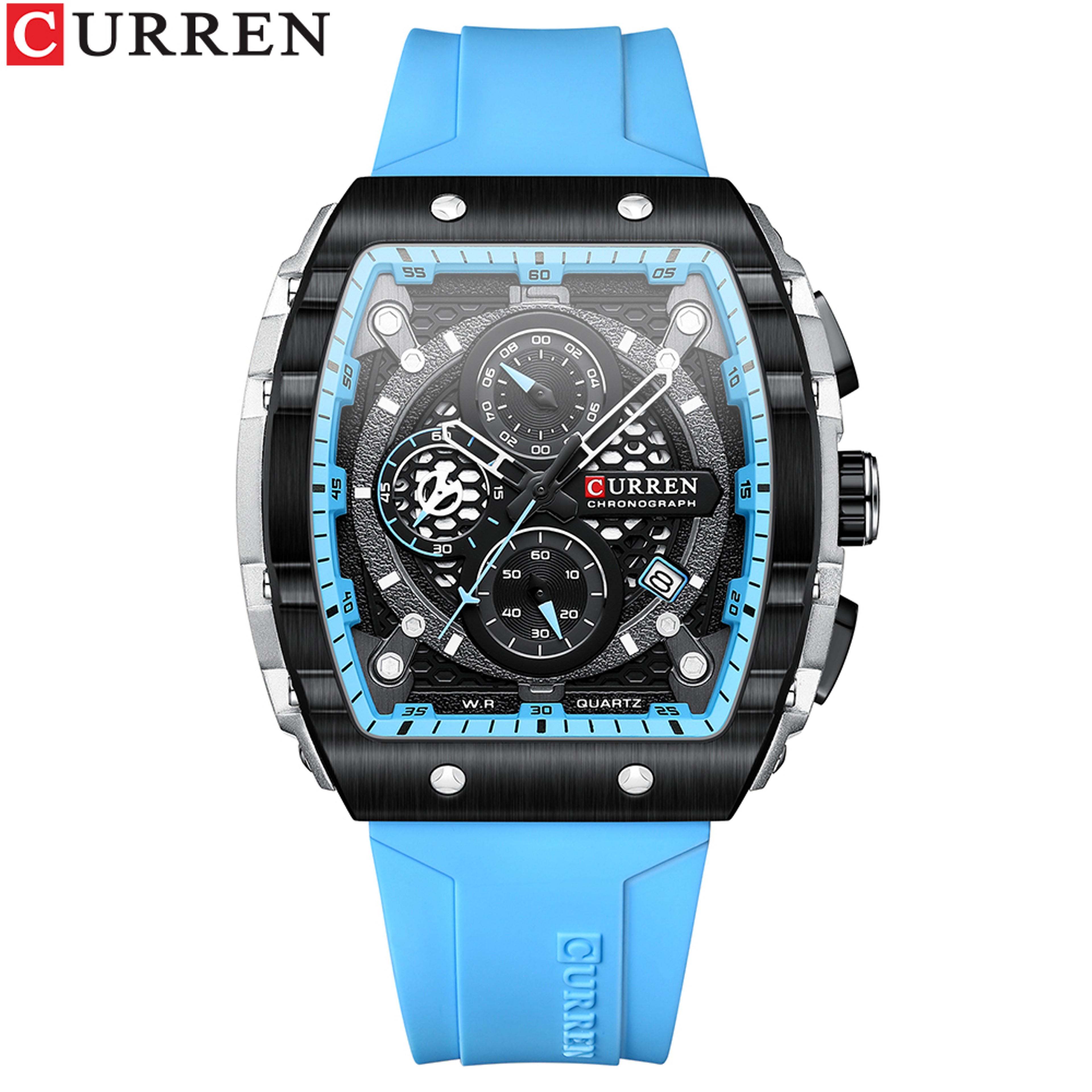 Luxury Square Chronograph Watch For Men Waterproof Luminous Quartz Date Watch 13