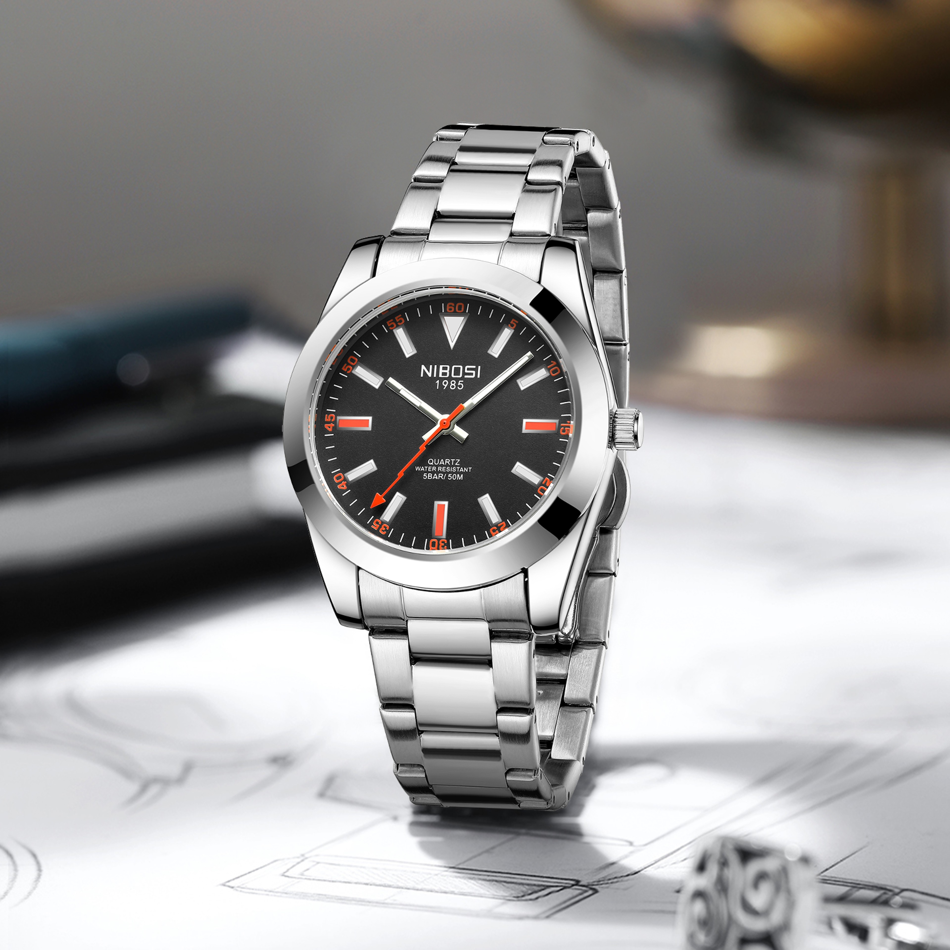 Mens Quartz Watch Stainless Steel Waterproof Business Sport Watch – view 4