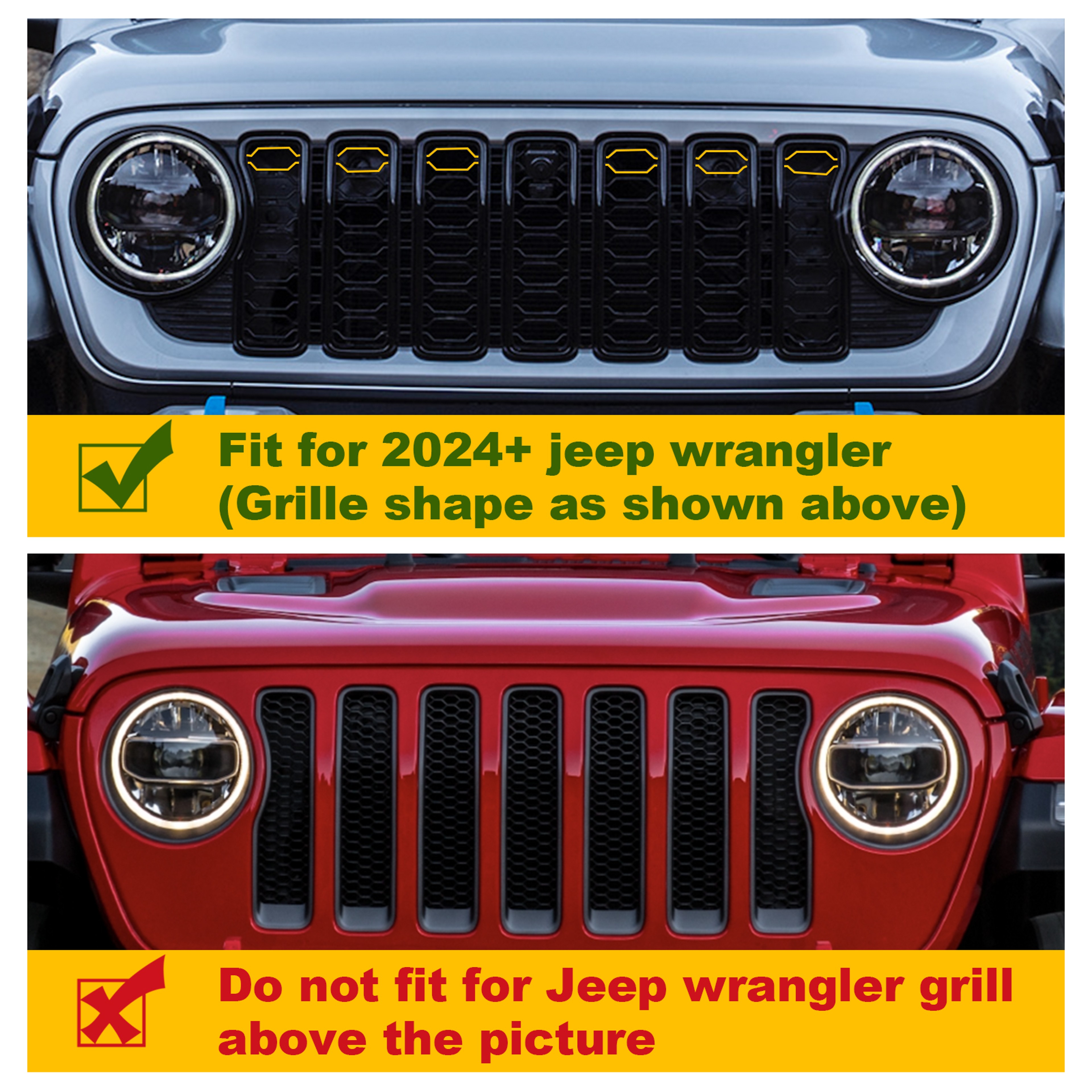 Jeep Wrangler JL LED Grille Lights Front Grill Marker Light Kit 5
