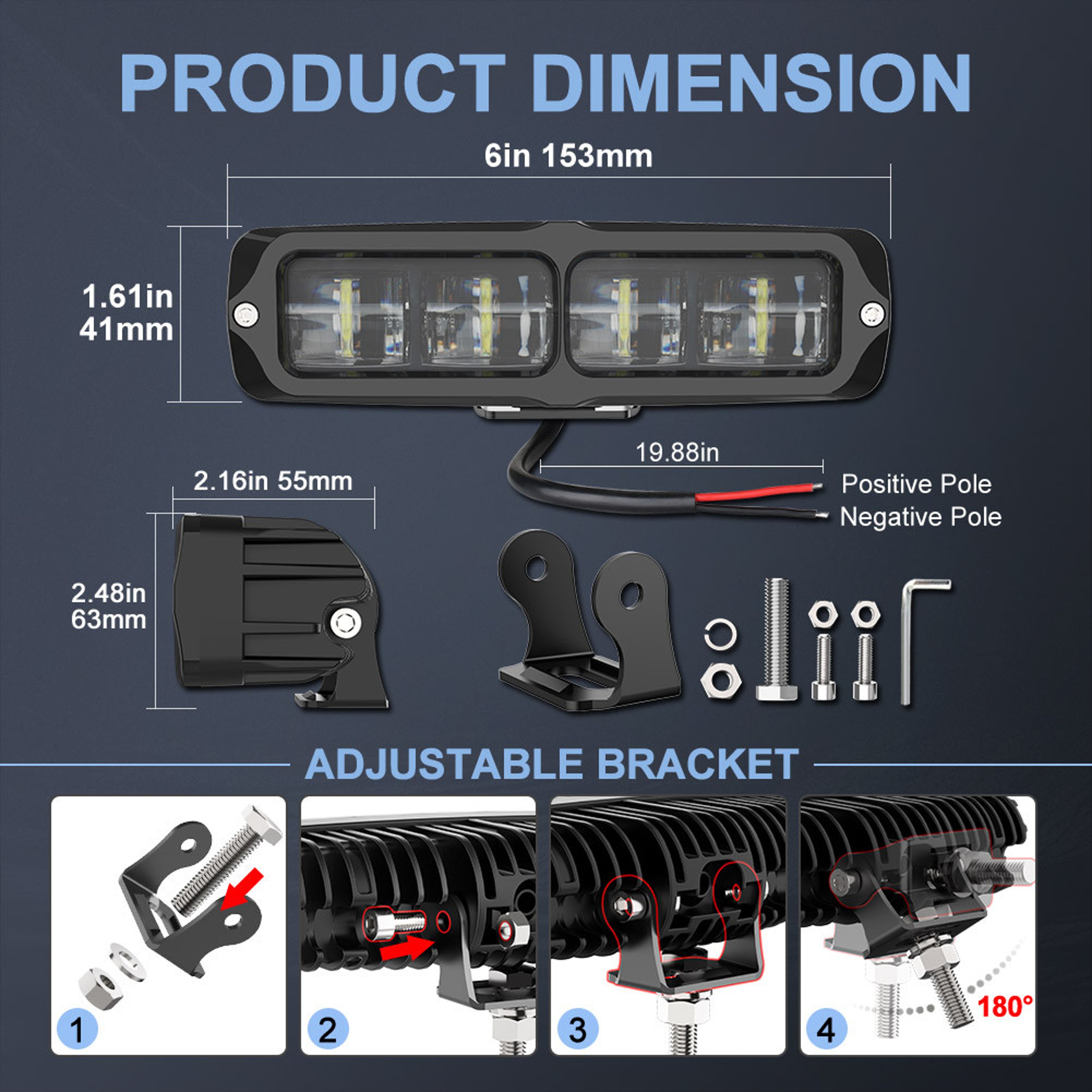 LED Light Bar Off Road Driving Fog Work Light 2