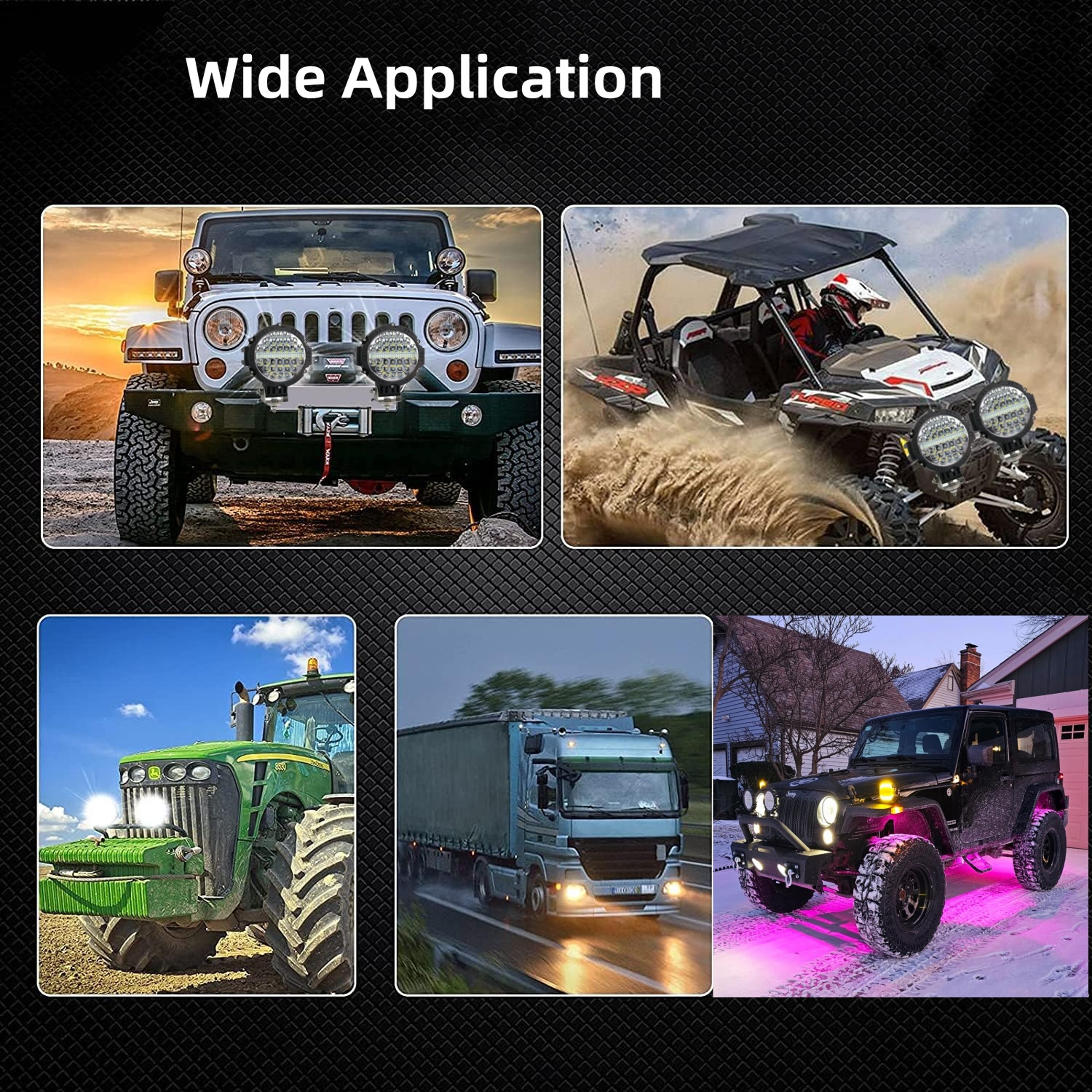 Round LED Offroad Lights For Truck Jeep ATV UTV And Tractor 6