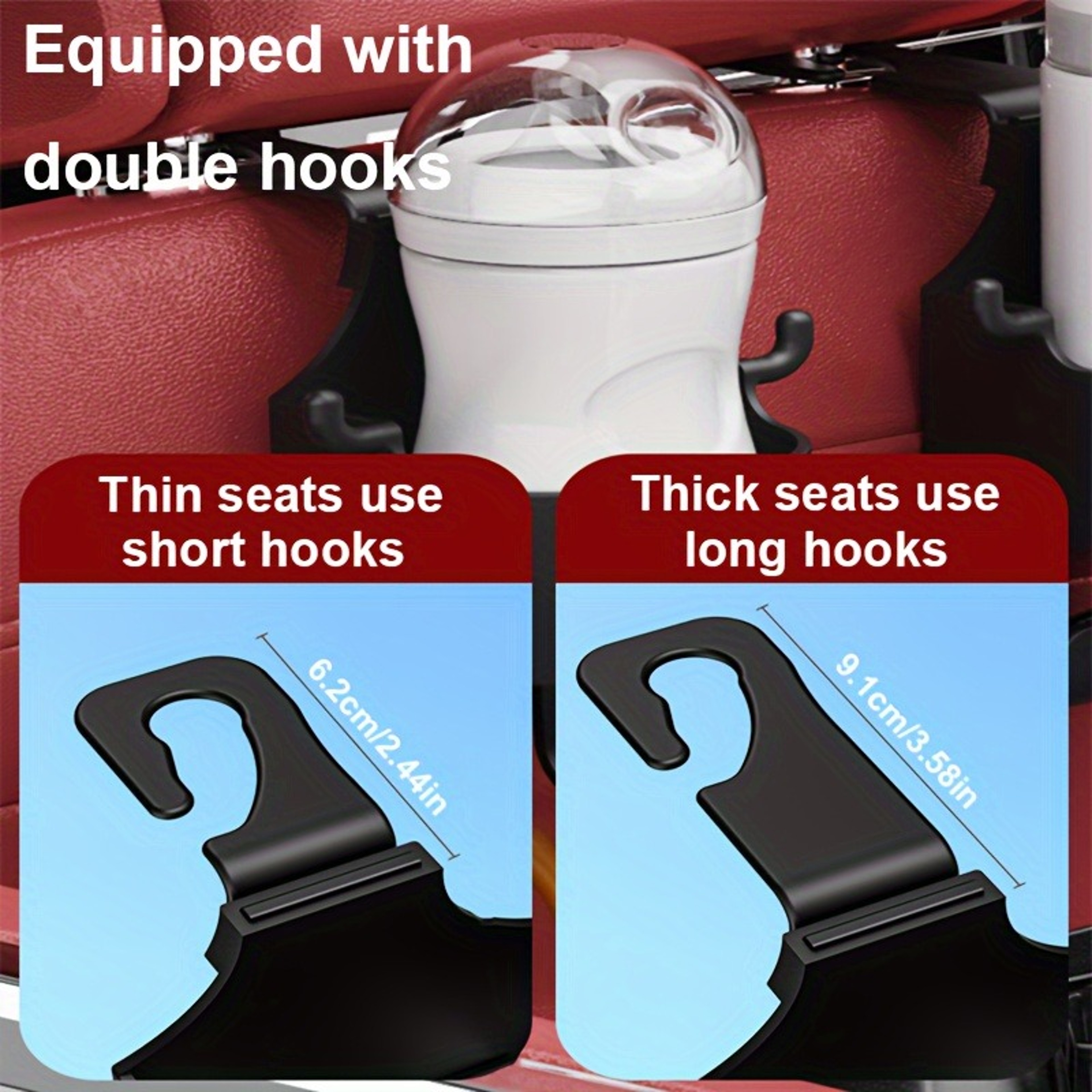 Multifunctional Car Seat Back Cup Holder And Headrest Hook Organizer 4