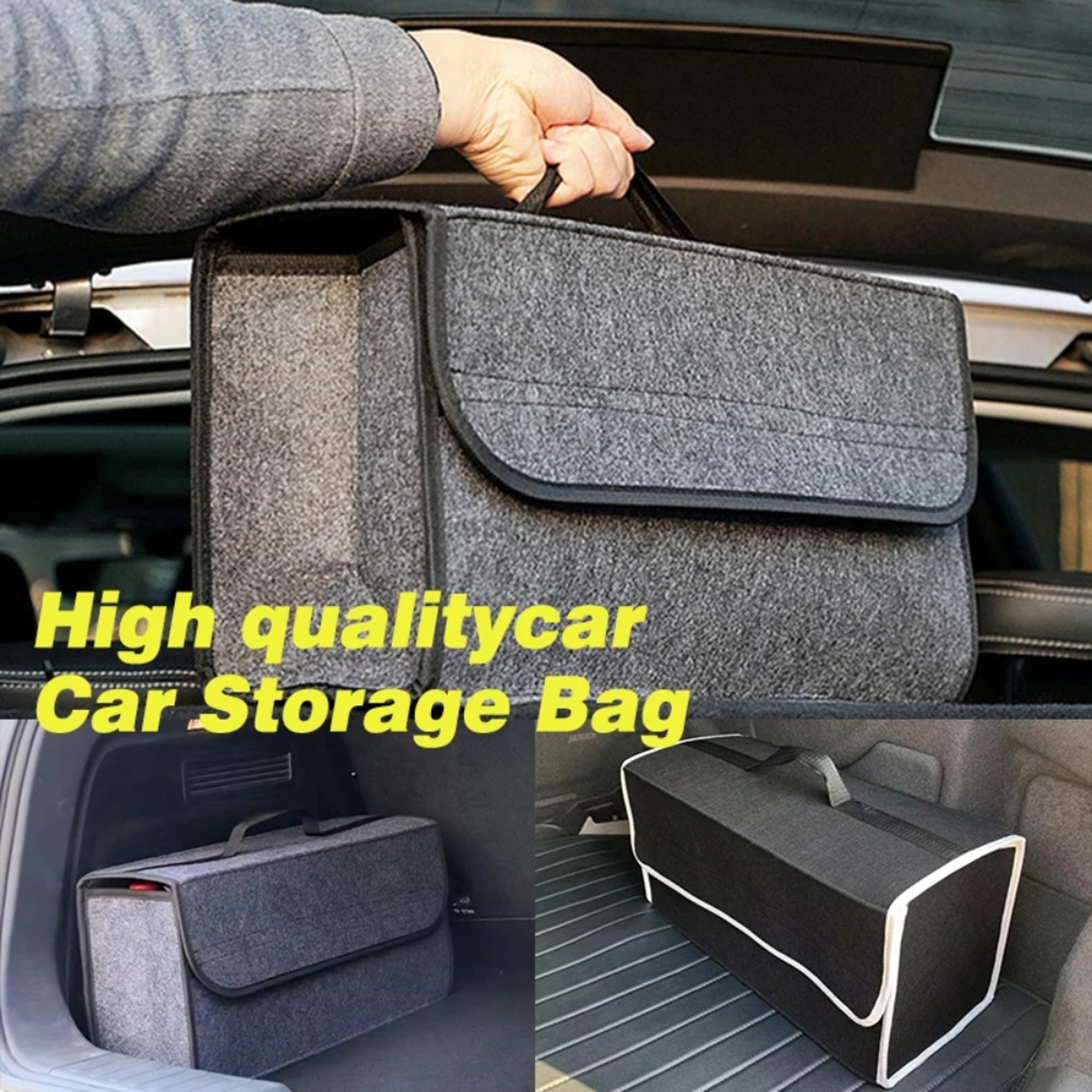 Large Car Trunk Organizer Soft Felt Anti Slip Car Storage Box for Tools and Accessories – view 3