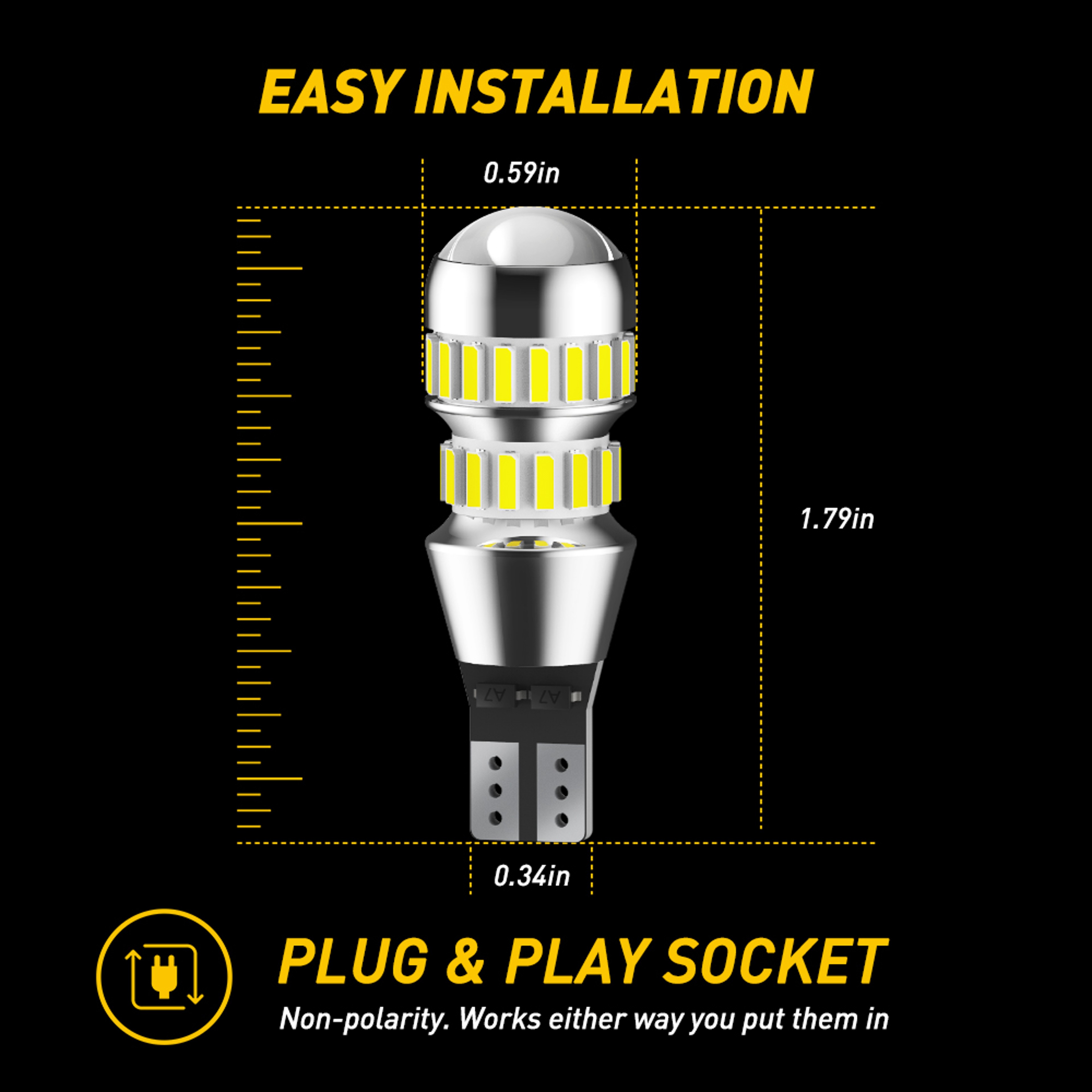 LED Reverse Lights CANBUS Error Free White – view 6