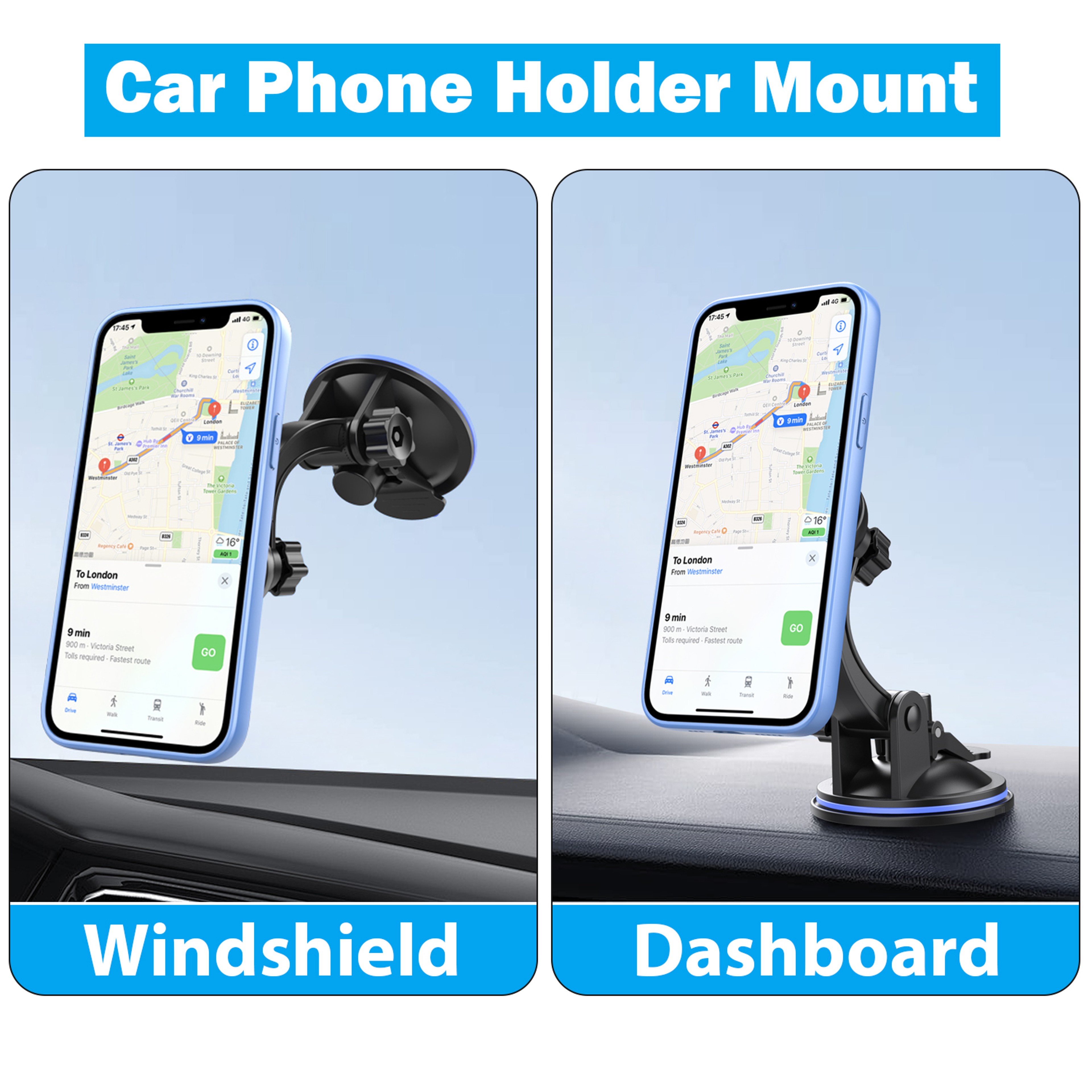 Universal Car Phone Mount Rotatable Dashboard And Windshield Phone Holder 1