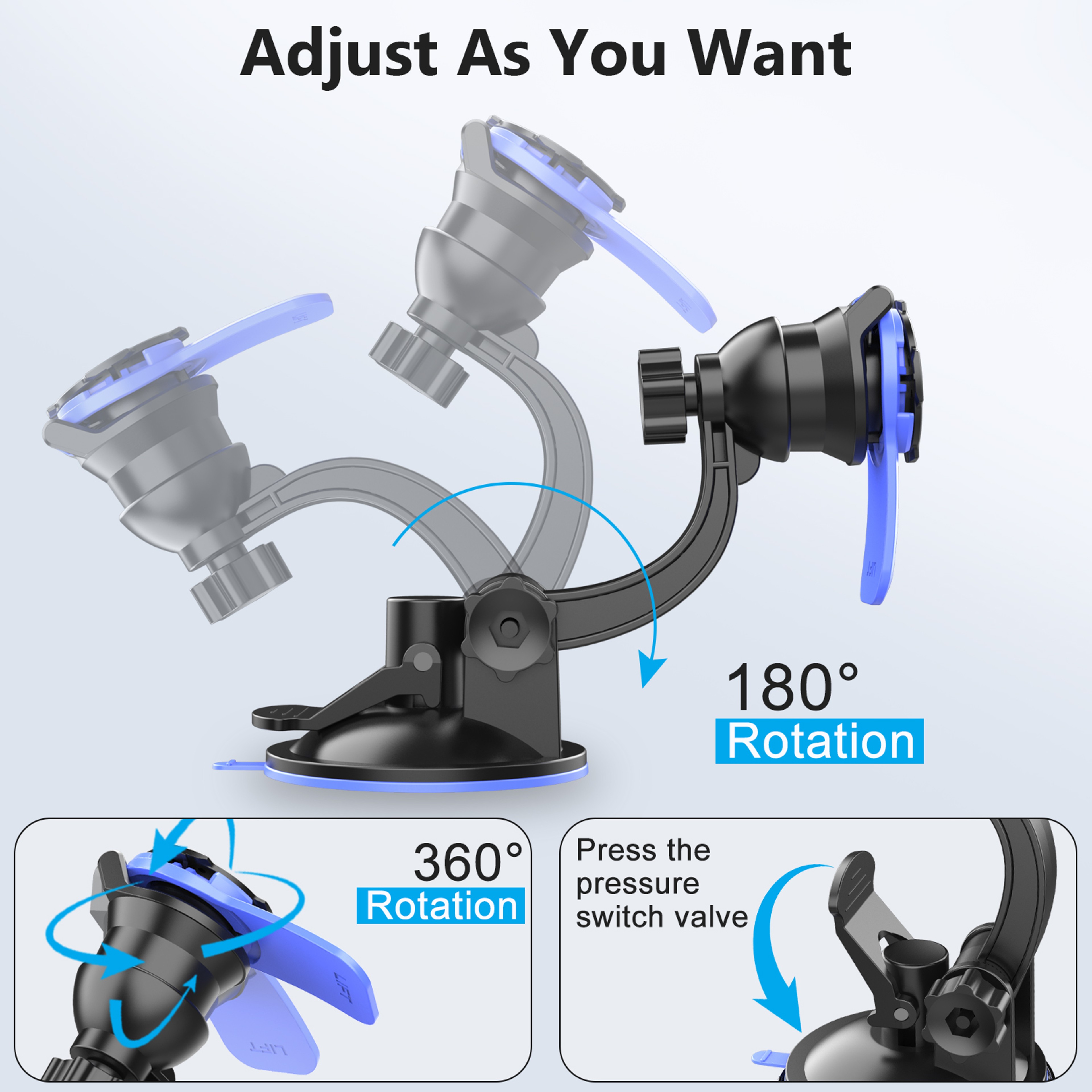 Universal Car Phone Mount Rotatable Dashboard And Windshield Phone Holder 2