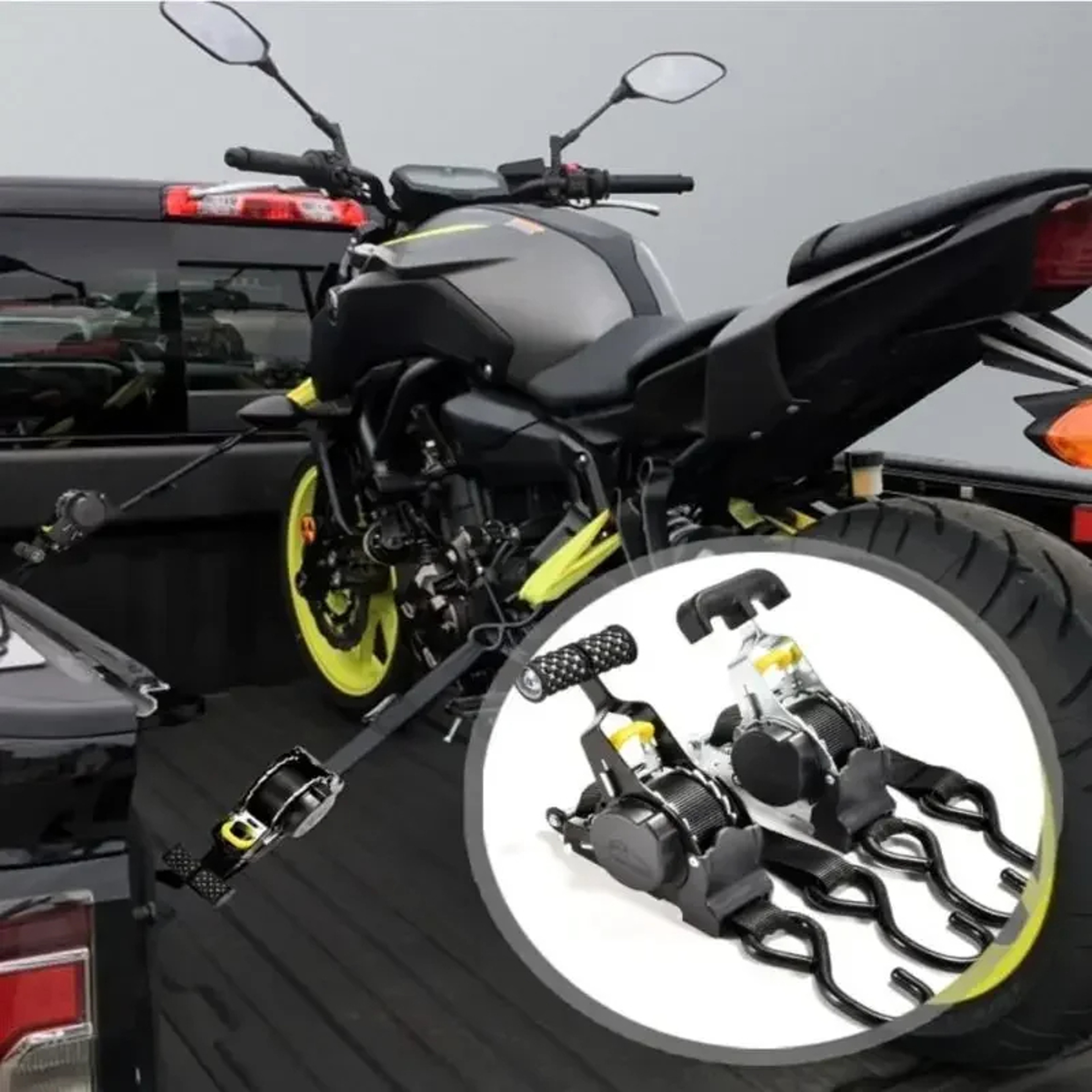 Auto Retractable Ratchet Straps For Cargo Motorcycle And Car Tie Down 4