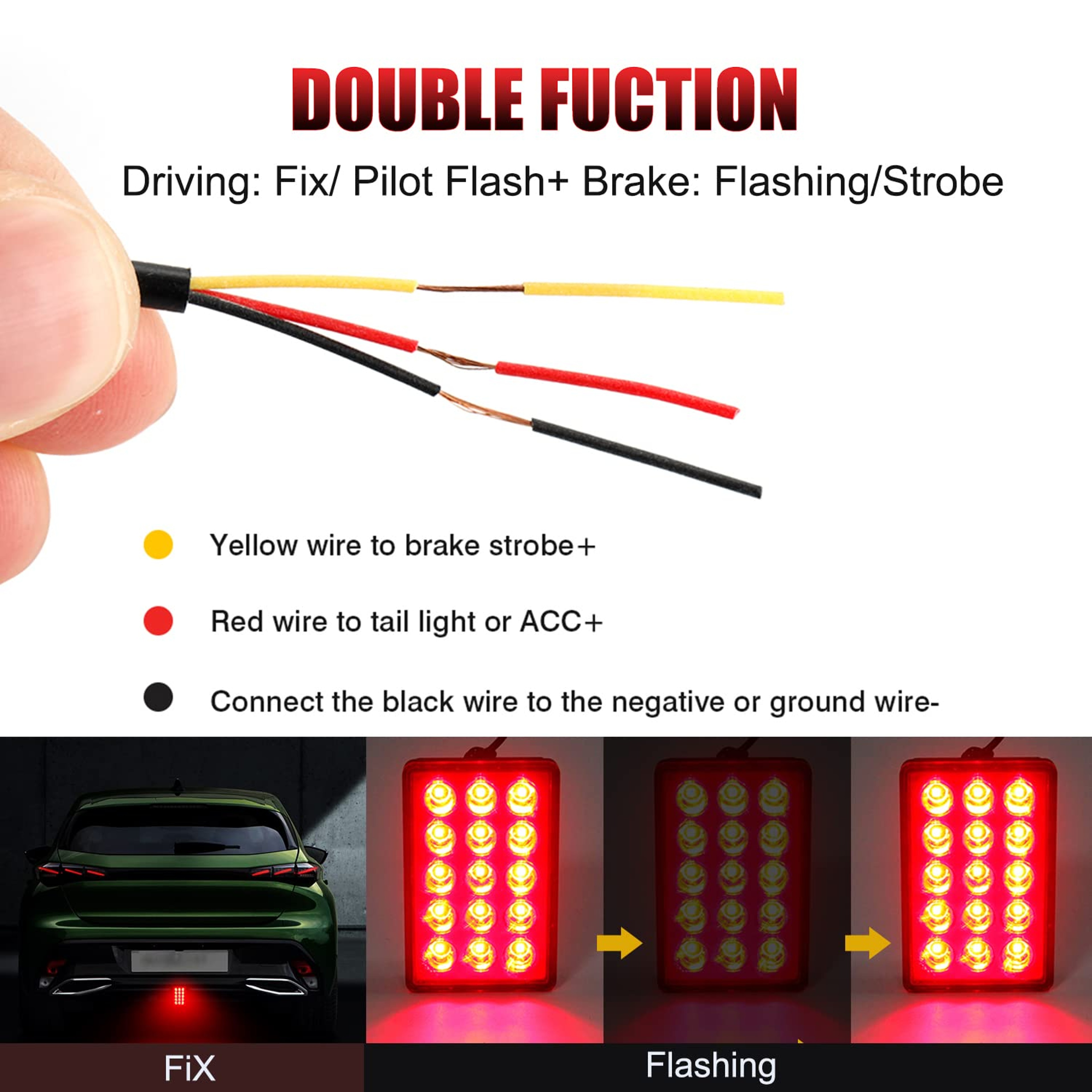 LED Brake Light Universal Strobe Rear Tail Warning Lamp – view 5