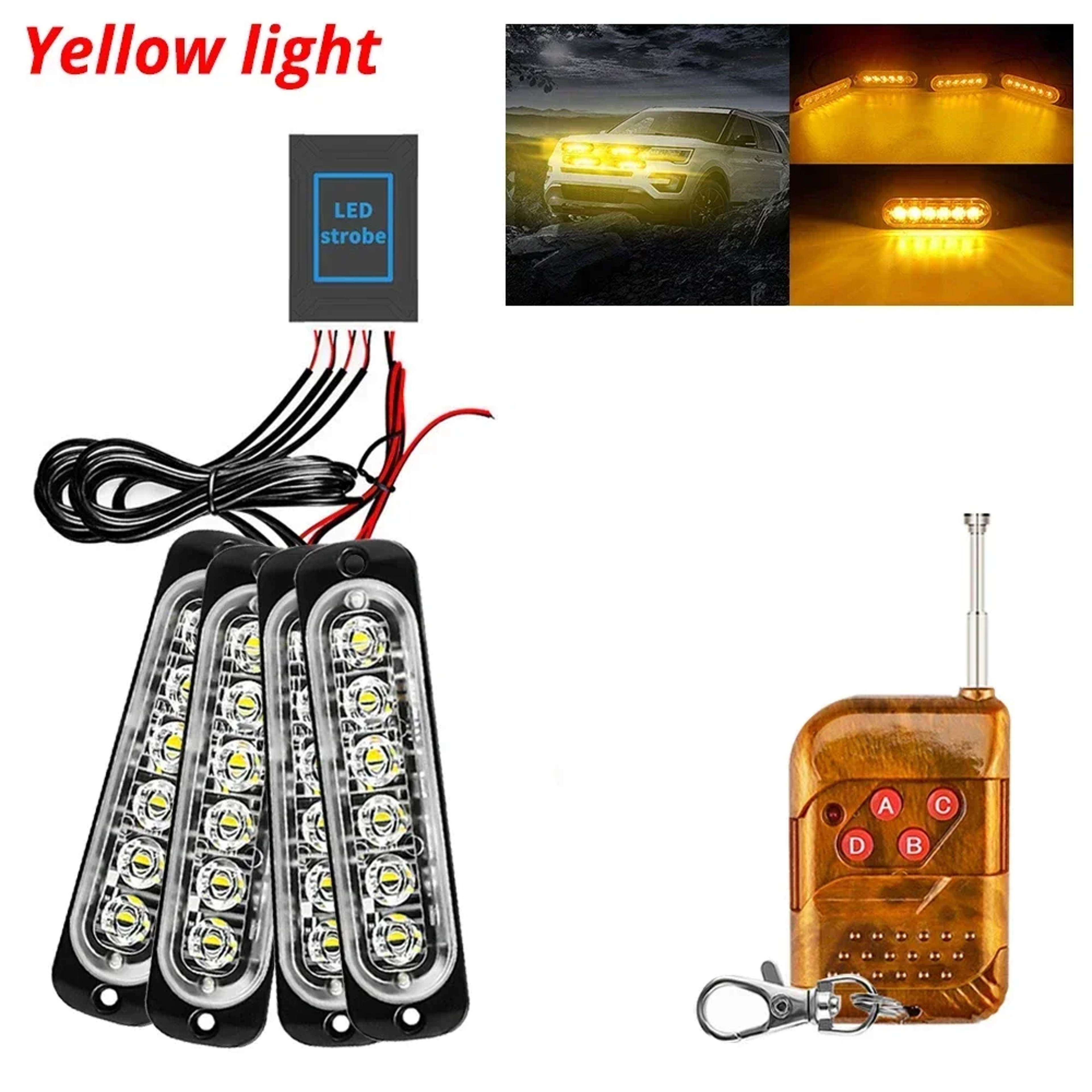 LED Wireless Car Strobe Warning Light For Cars Trucks And Trailers 8