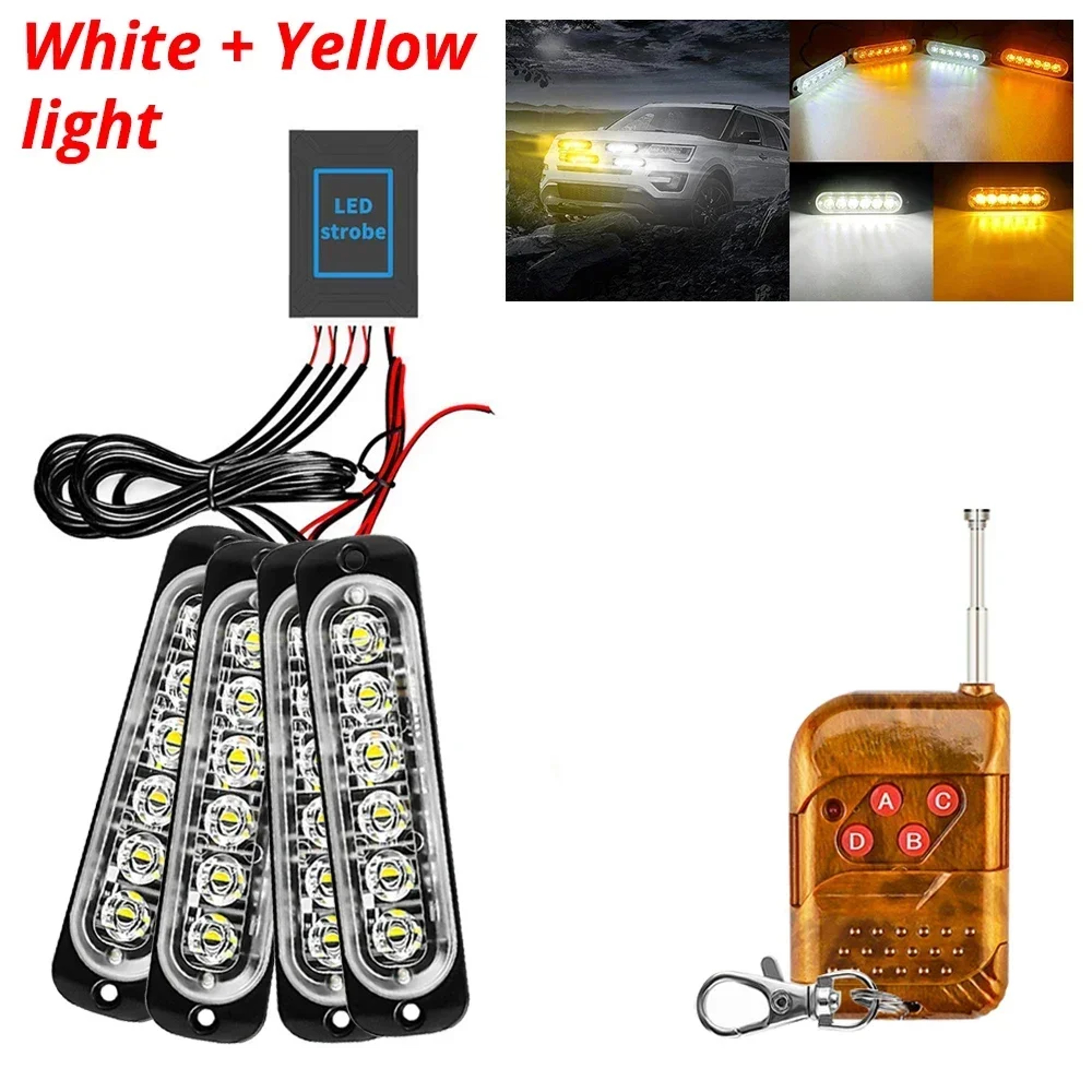 LED Wireless Car Strobe Warning Light For Cars Trucks And Trailers 7