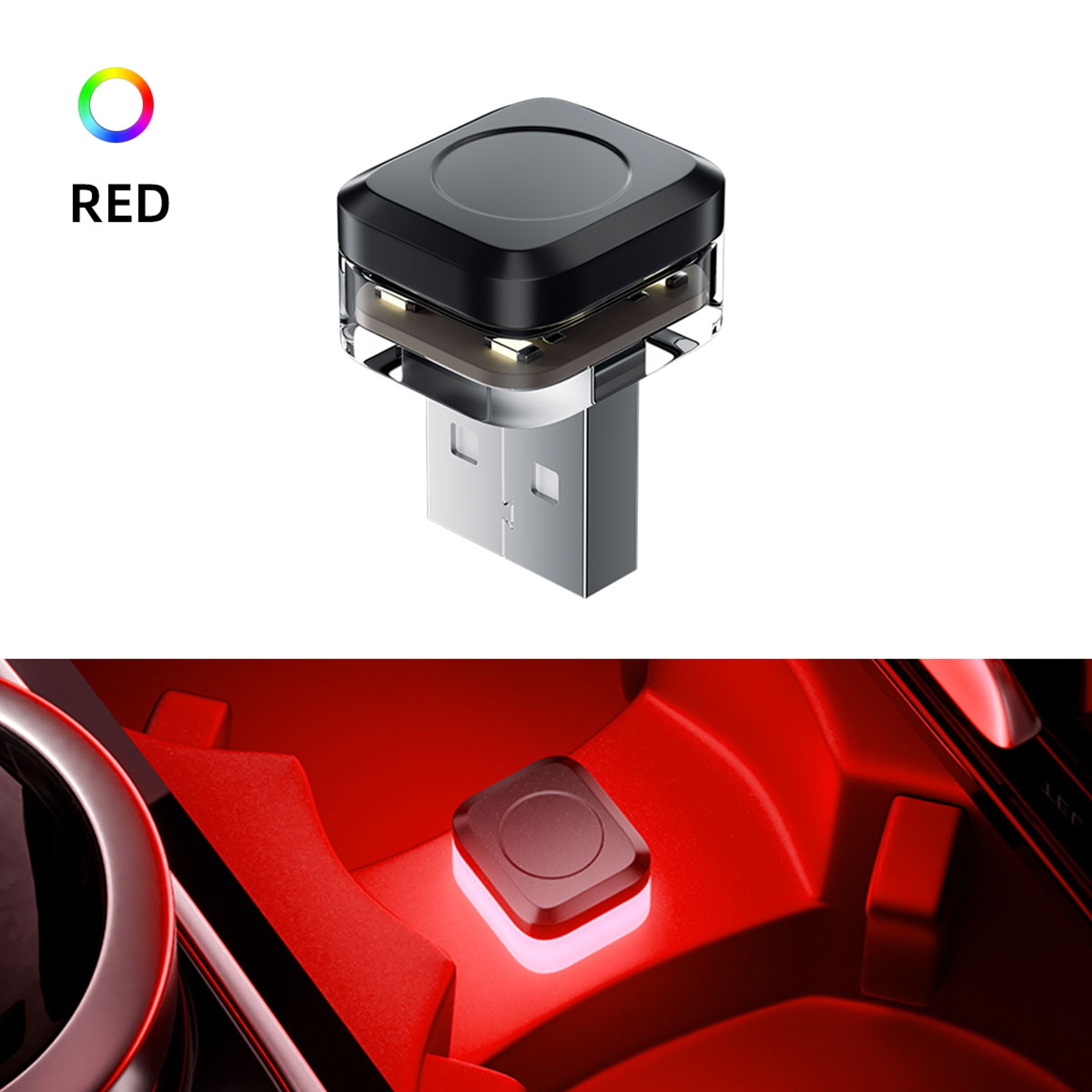 Mini USB LED Car Ambient Light Plug And Play Interior Atmosphere Lamp 1