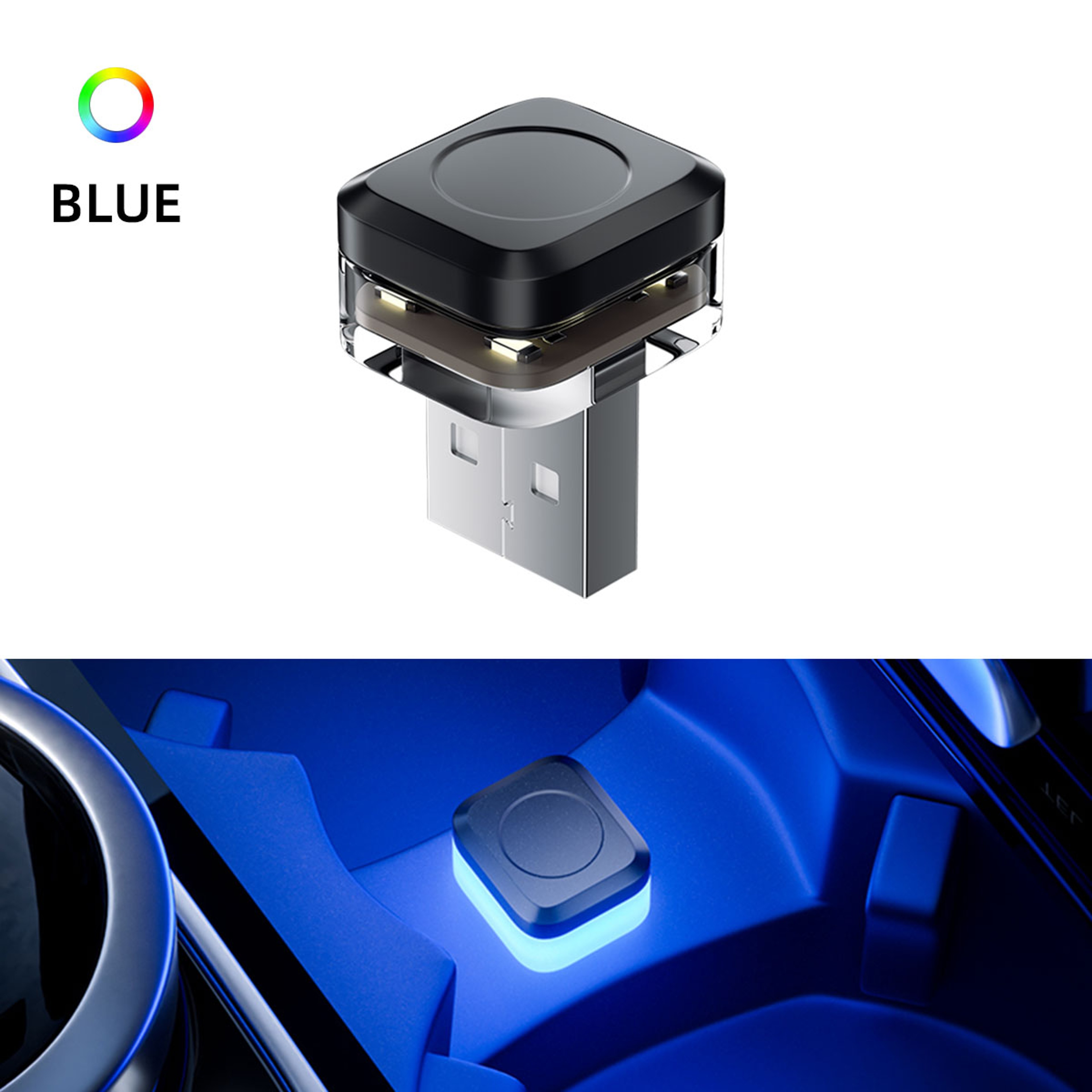 Mini USB LED Car Ambient Light Plug And Play Interior Atmosphere Lamp 7