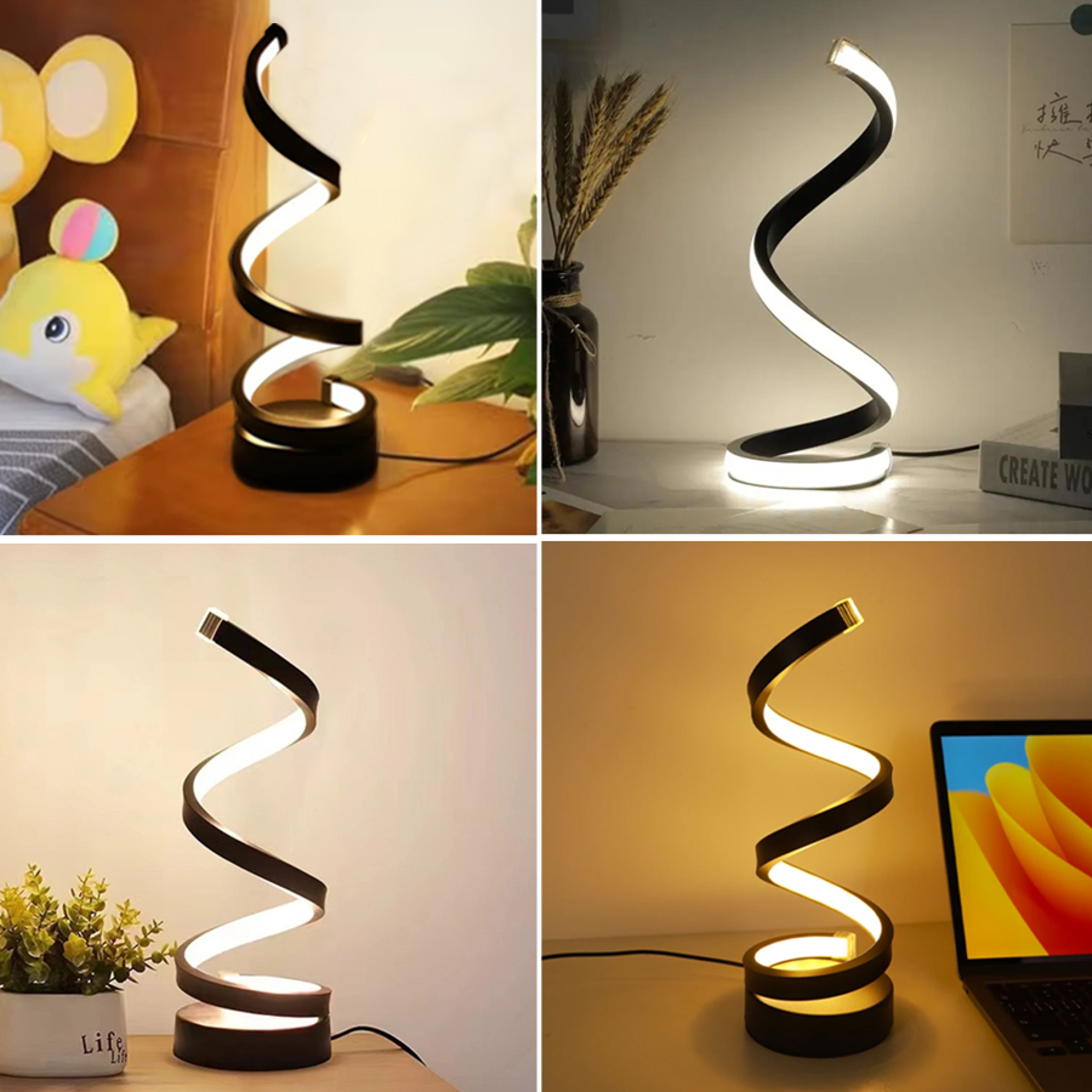 Spiral LED Table Lamp Dimmable Bedside Night Light for Bedroom and Living Room – view 6