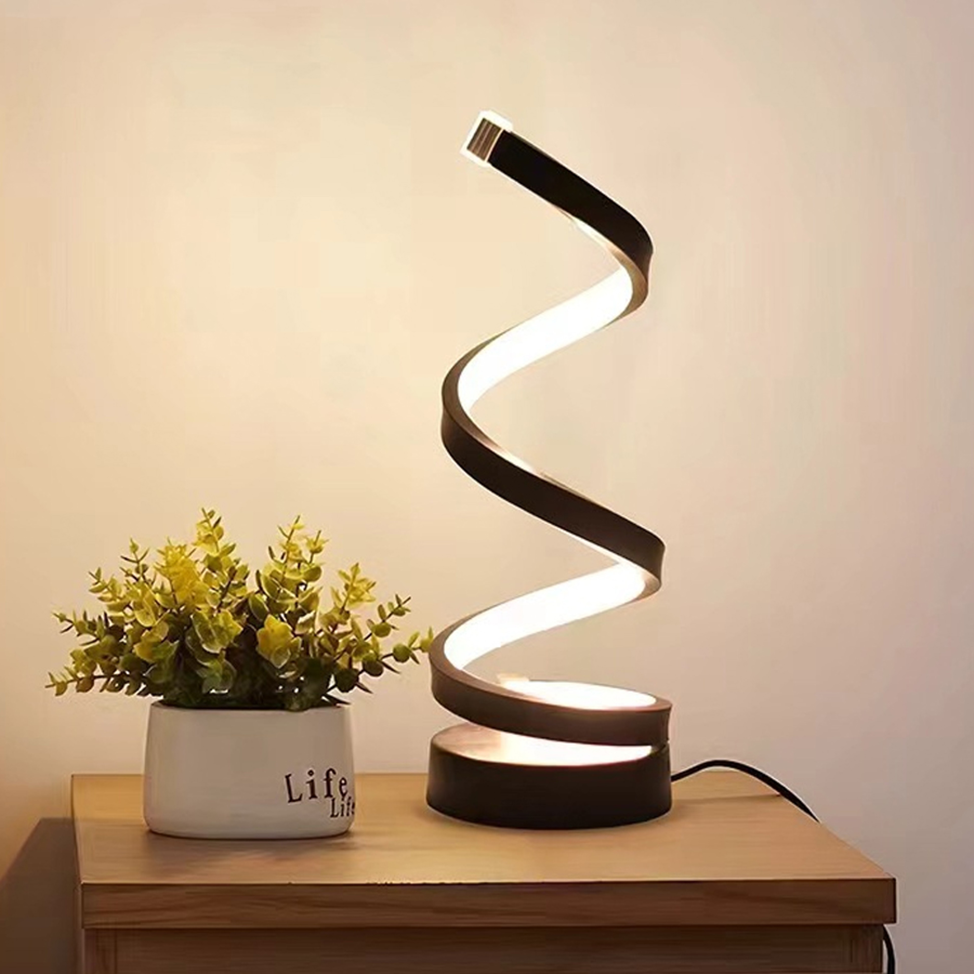 Spiral LED Table Lamp Dimmable Bedside Night Light for Bedroom and Living Room – view 7