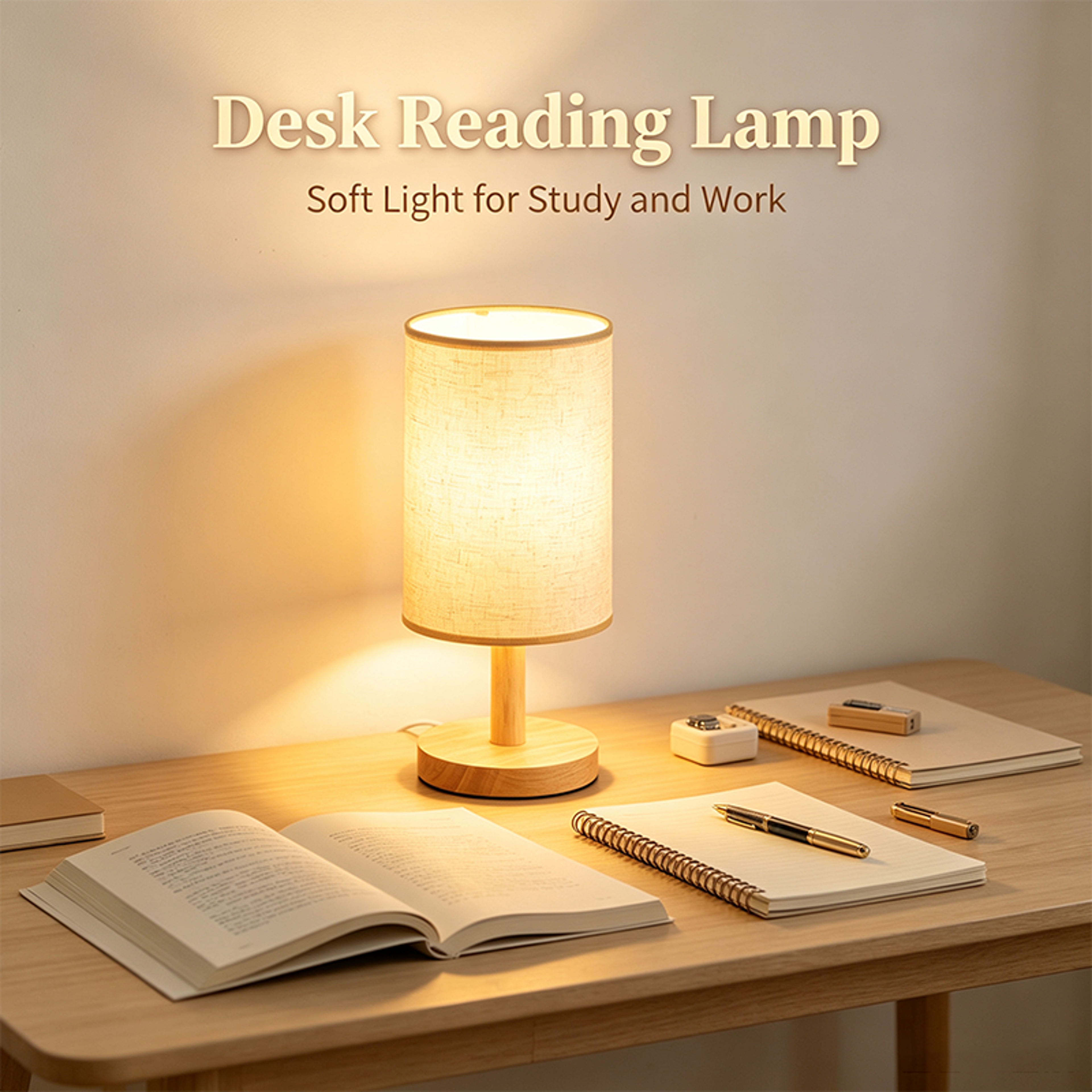 LED Table Lamp Dimmable USB Bedside Lamp with Fabric Shade – view 3