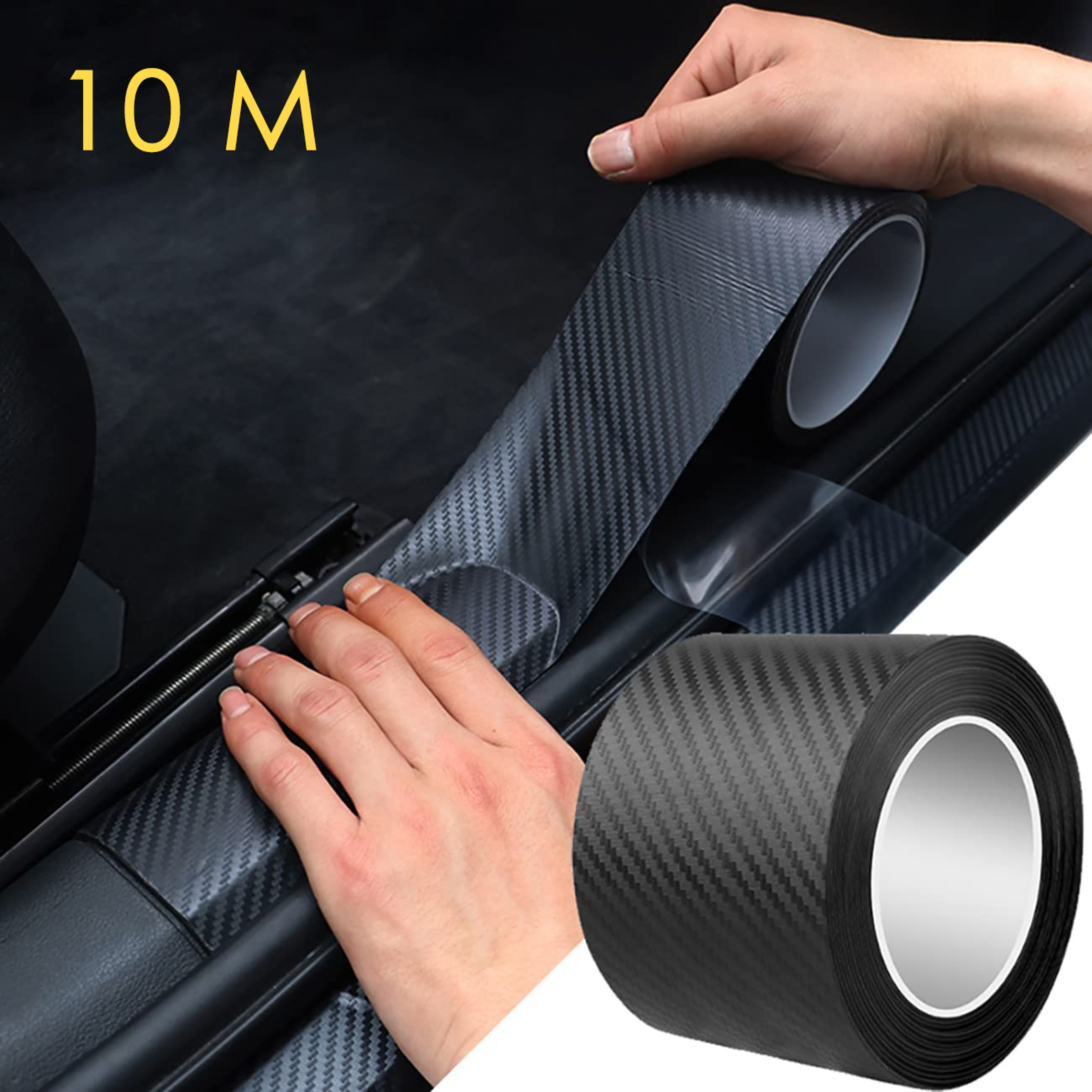 Nano Carbon Fiber 3D Sticker Tape Peel And Stick DIY Car Protector For Mirrors  Doors Waterproof Cr