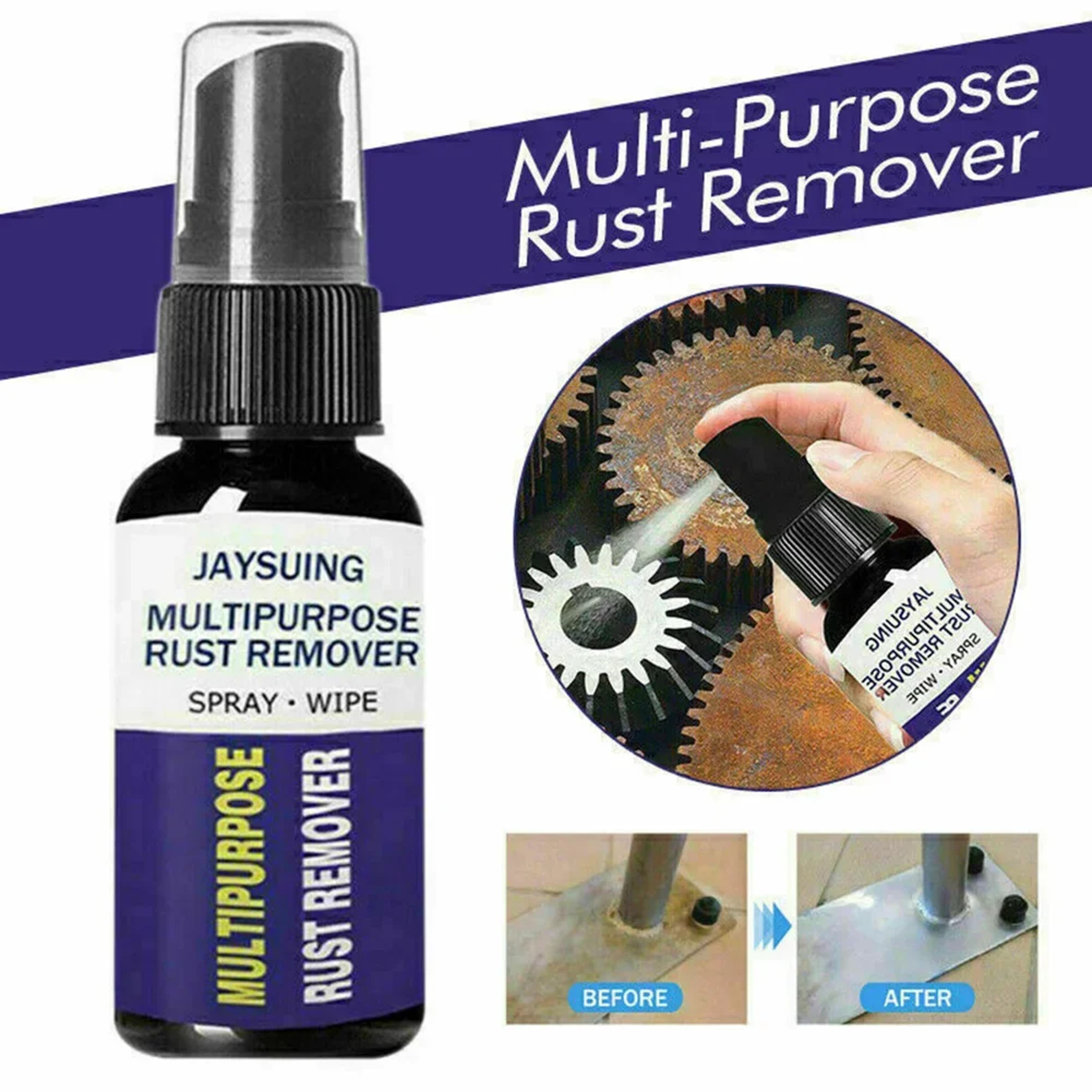 Potent Rust Remover for Cars, Multi-Purpose Anti-Rust Metal Chrome Cleaner, Car Detailing Maintenance & Protection – view 3