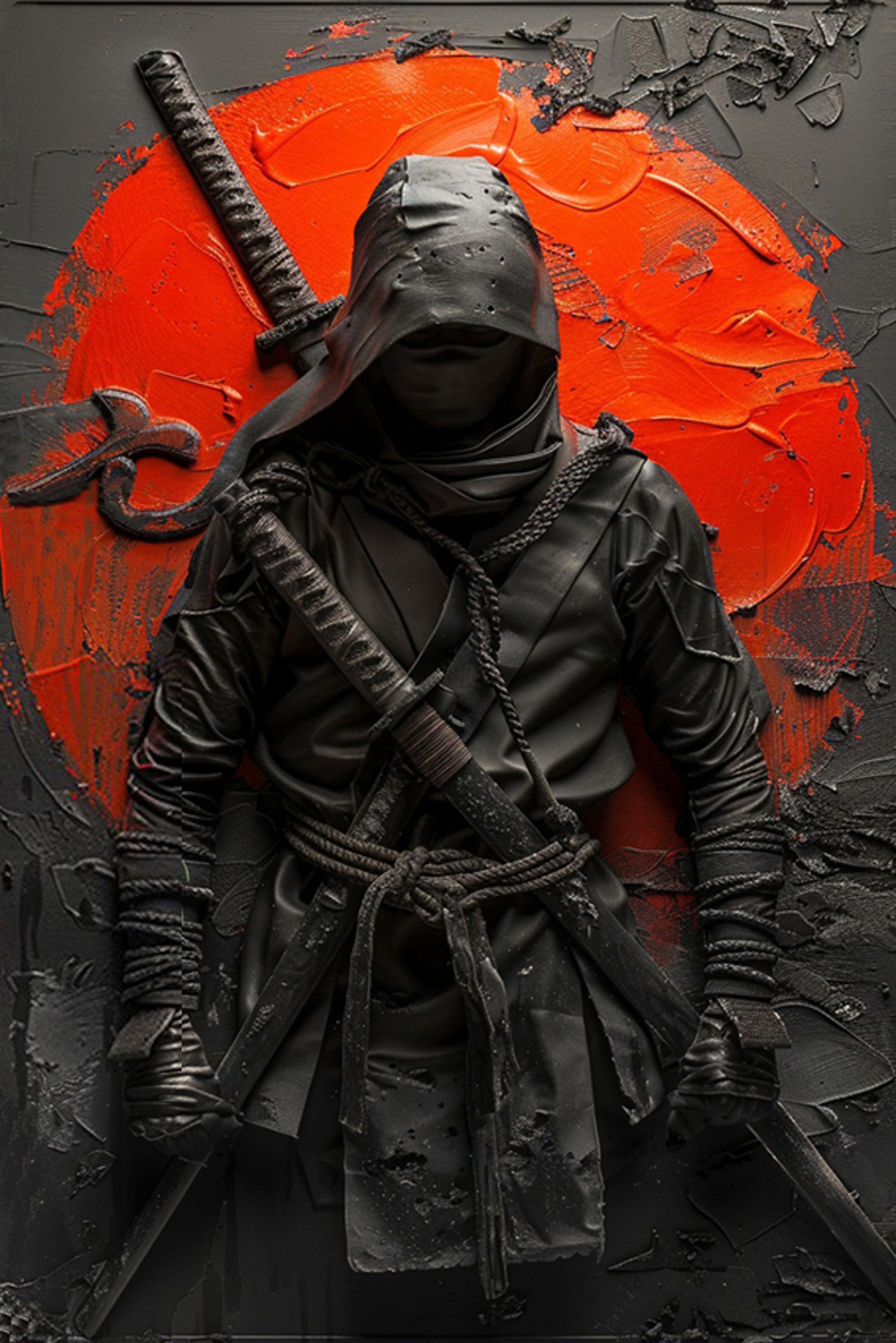 Samurai Sword Art Metal Sign Authentic Japanese Warrior Painting For Cafe Garage  HistoryThemed Roo 11