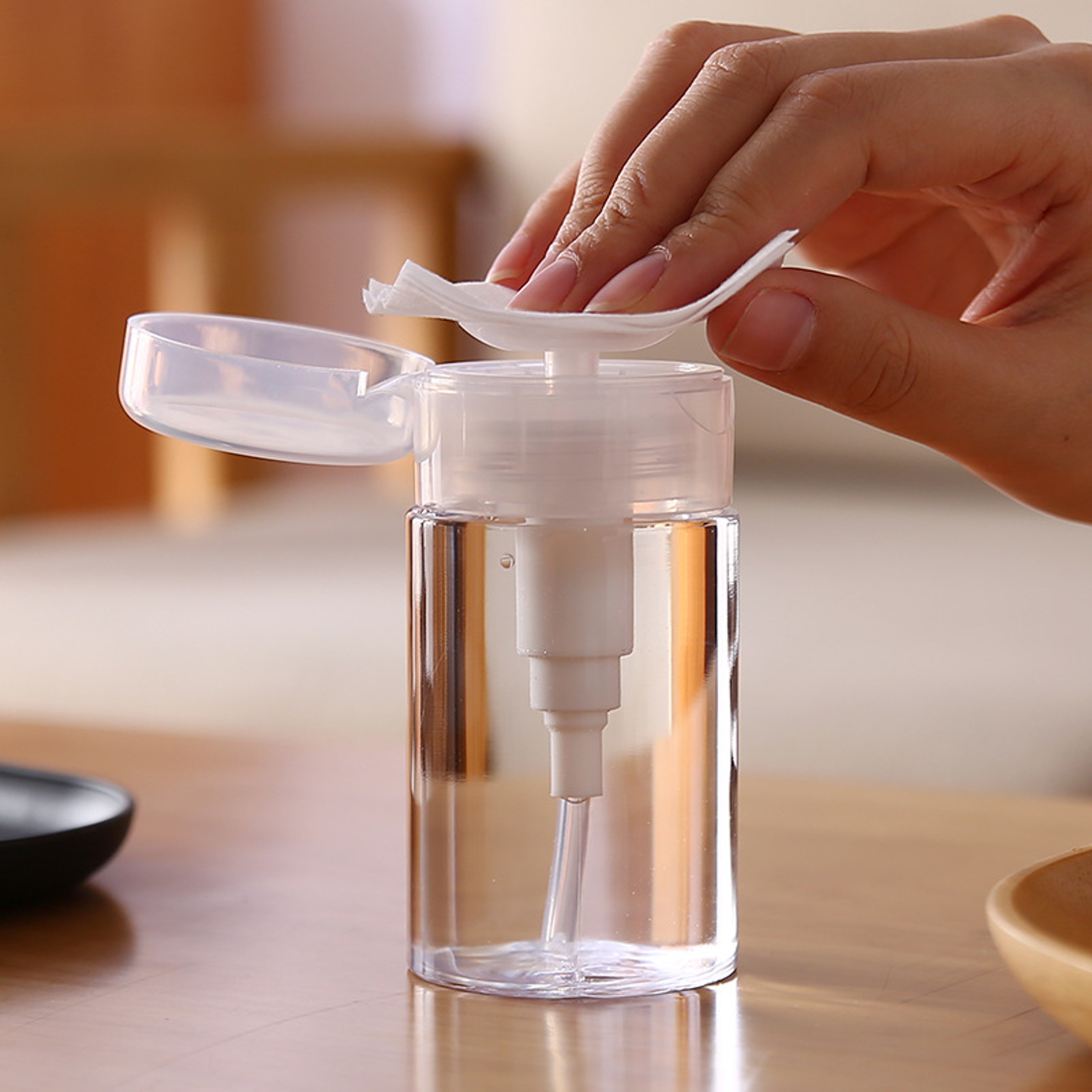 Nail Refillable Empty Bottles with Press Pump Dispenser Manicure Polish Remover  Cleaner Tool