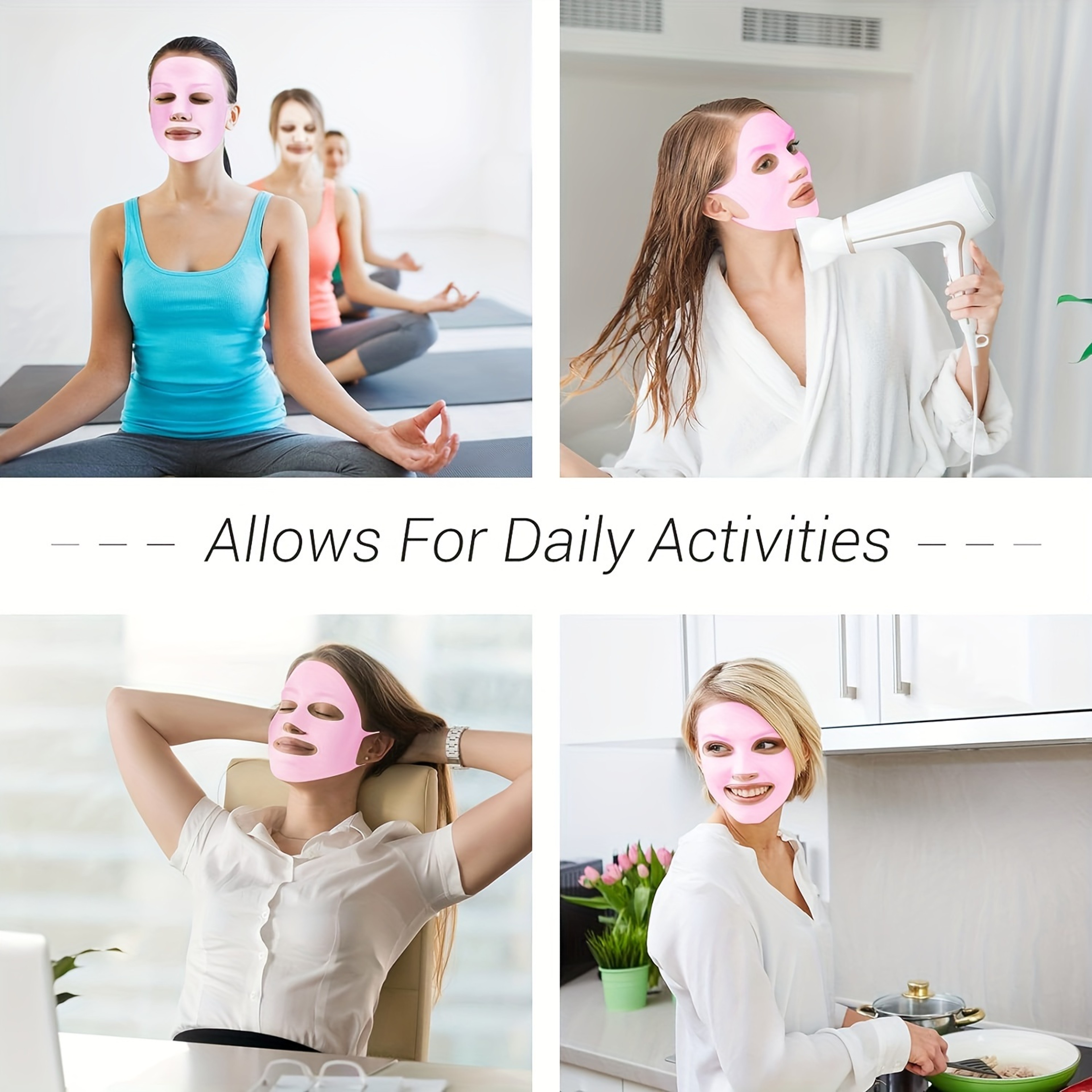Silicone Facial Mask Cover Reusable AntiEvaporation Moisturizing Fixing Tool