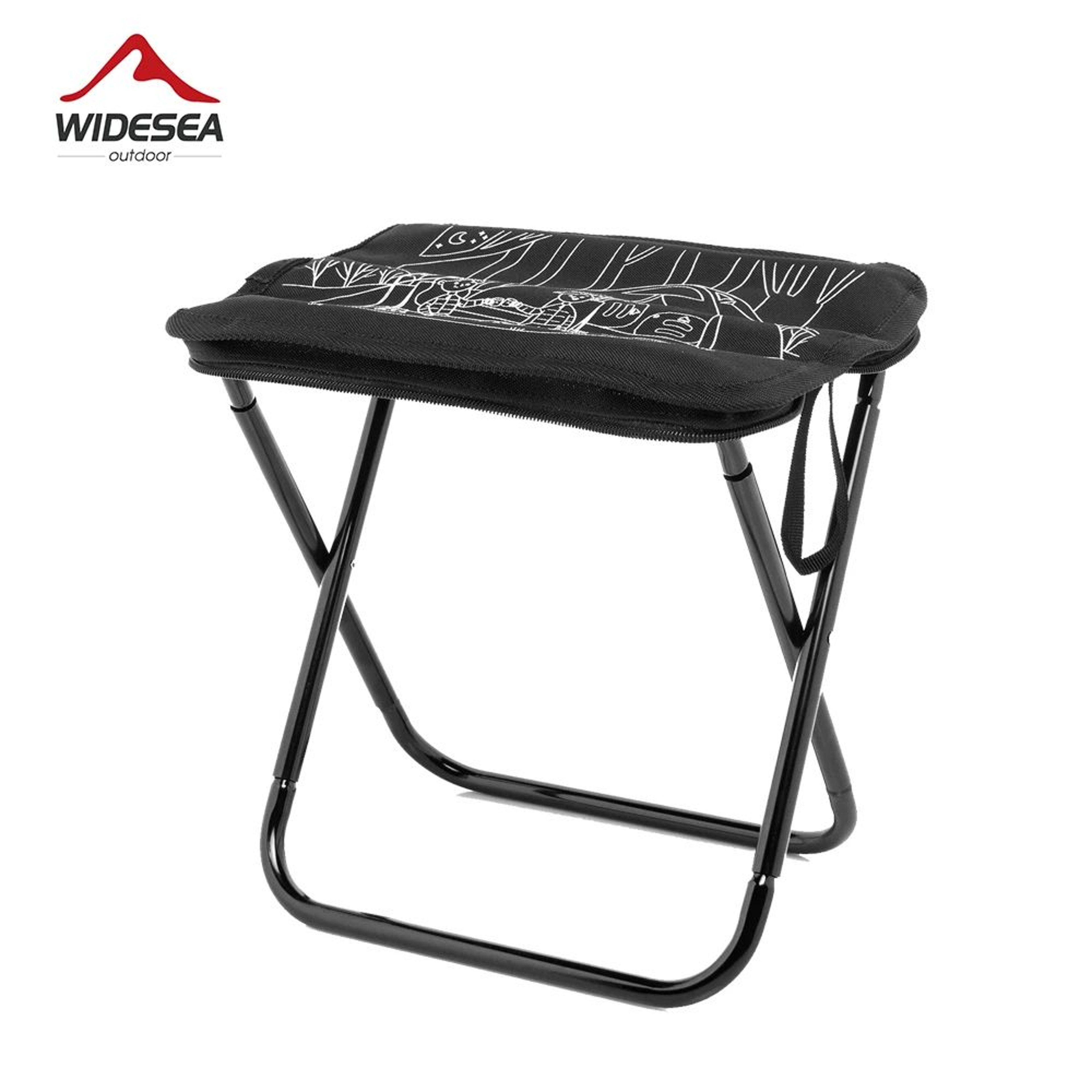 Widesea Foldable Camping Stool Lightweight Portable Chair With Zipper Storage For Outdoor Fishing H 0
