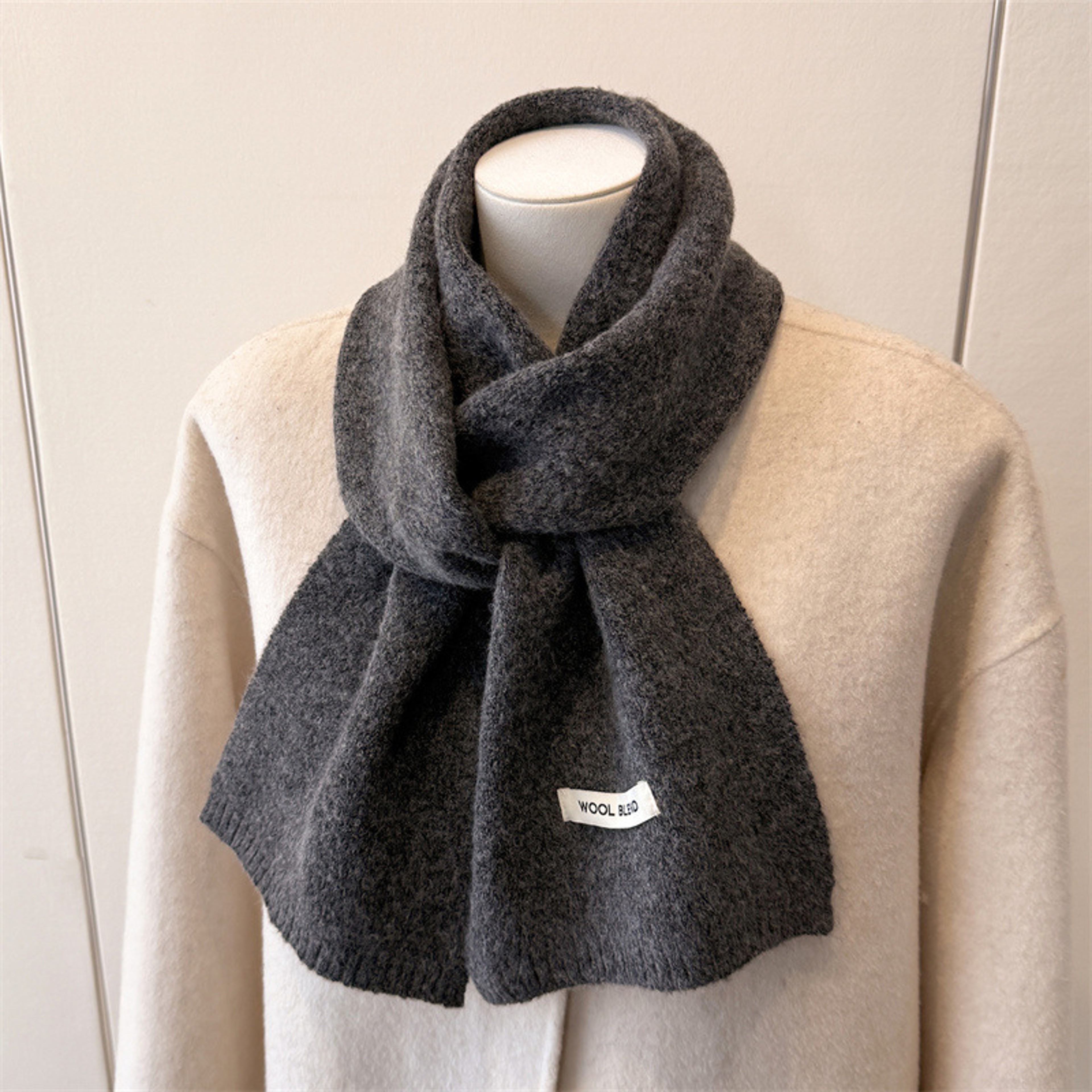 Luxury Winter Scarf for Women, Soft Knitted Scarf, Warm Solid Color Wraps, Simple Shawls and Neckerchiefs – view 16