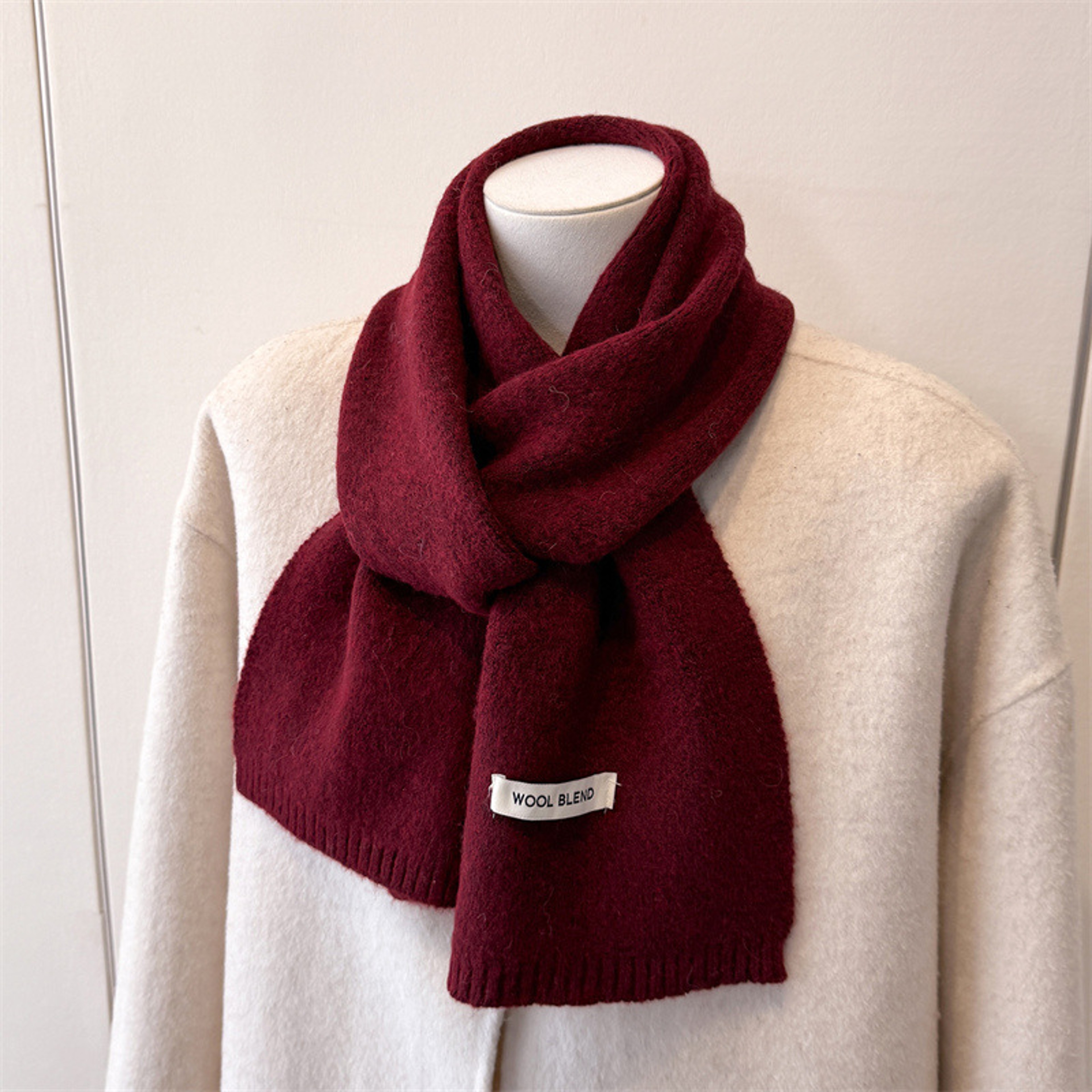 Luxury Winter Scarf for Women, Soft Knitted Scarf, Warm Solid Color Wraps, Simple Shawls and Neckerchiefs – view 15