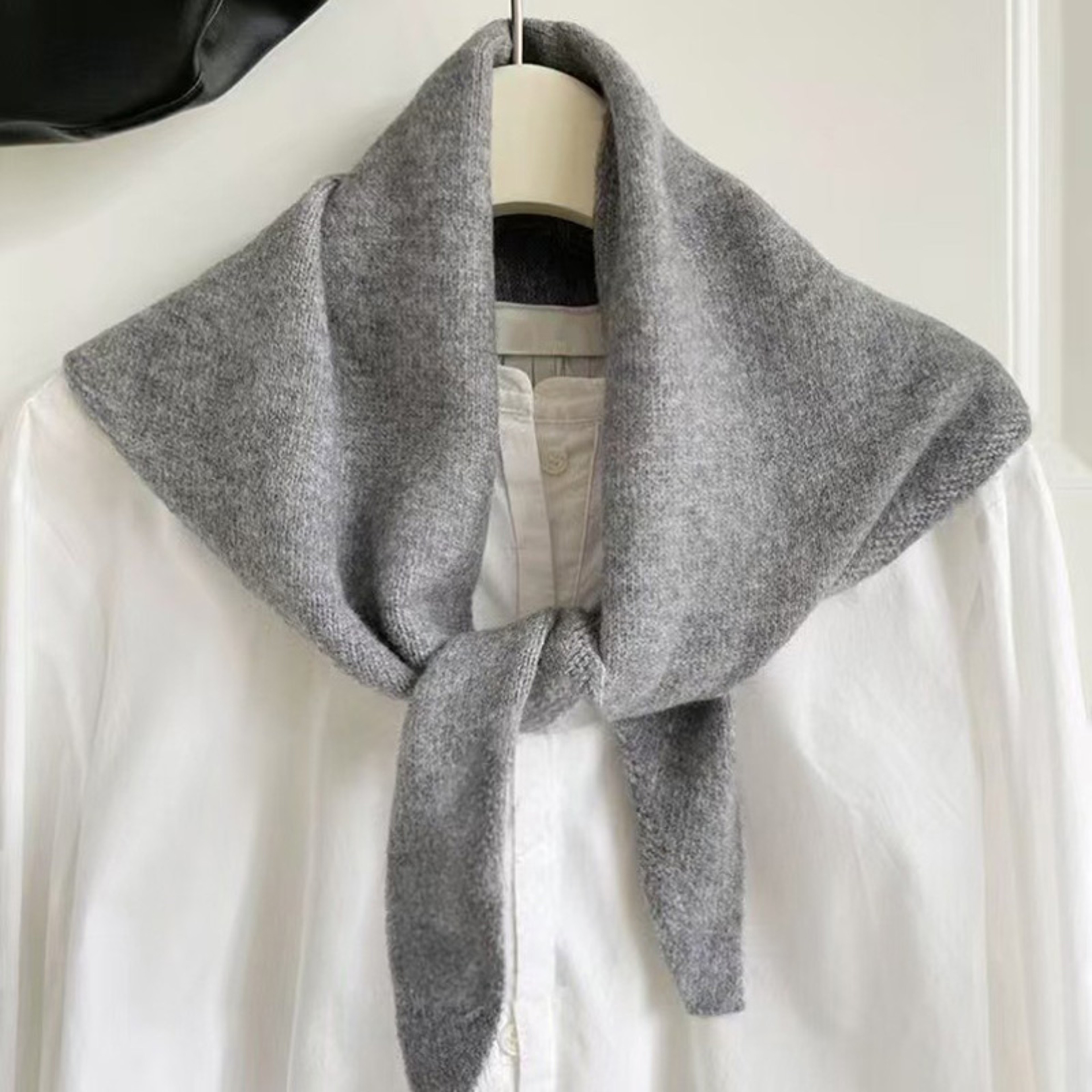 Soft Triangle Scarf, Winter Warm Pashmina, Bright Solid Color Thickened Shawl – view 11