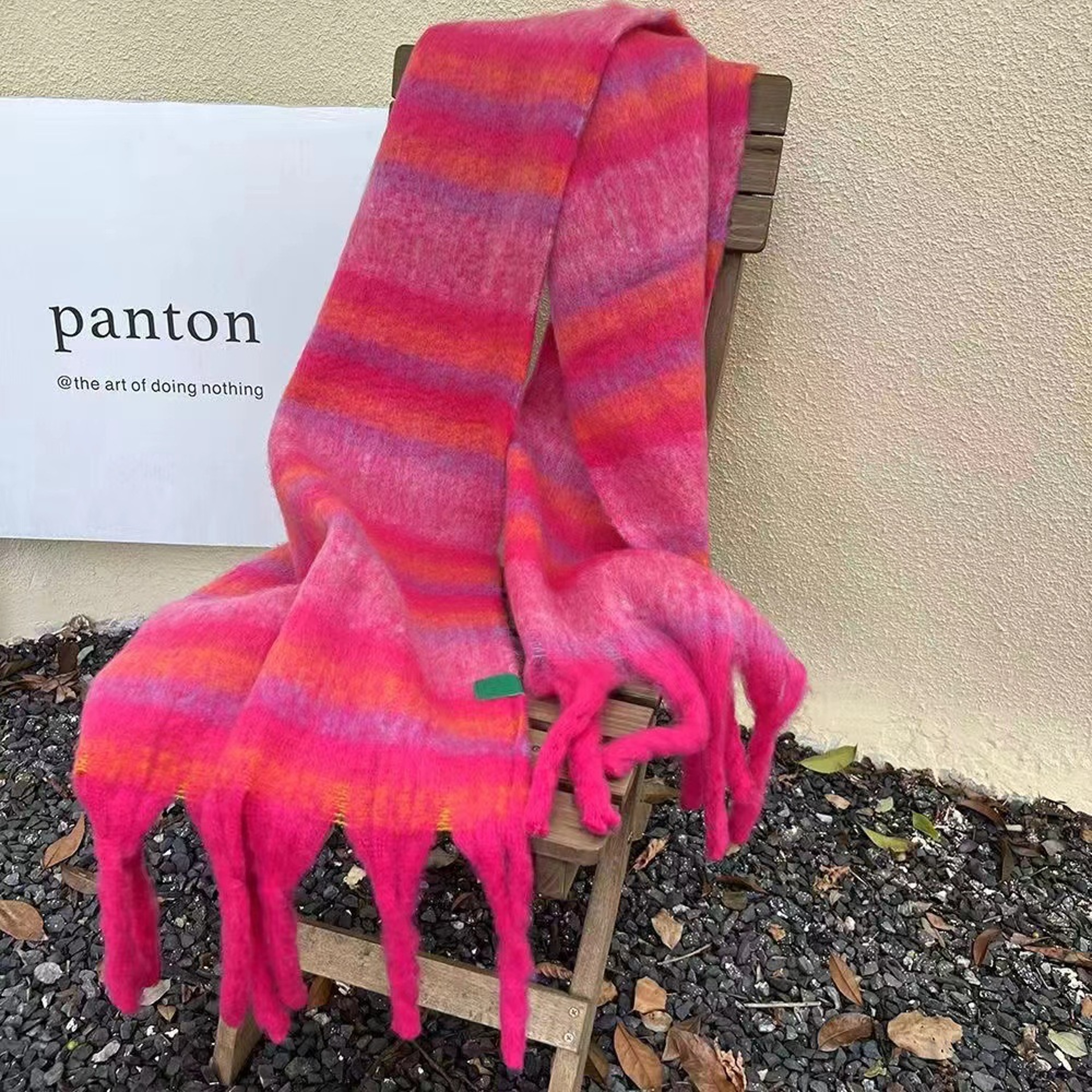 Vintage Gradient Color Scarf, Thickened Warm Shawl, Autumn Winter Fashion Accessory for Women – view 9