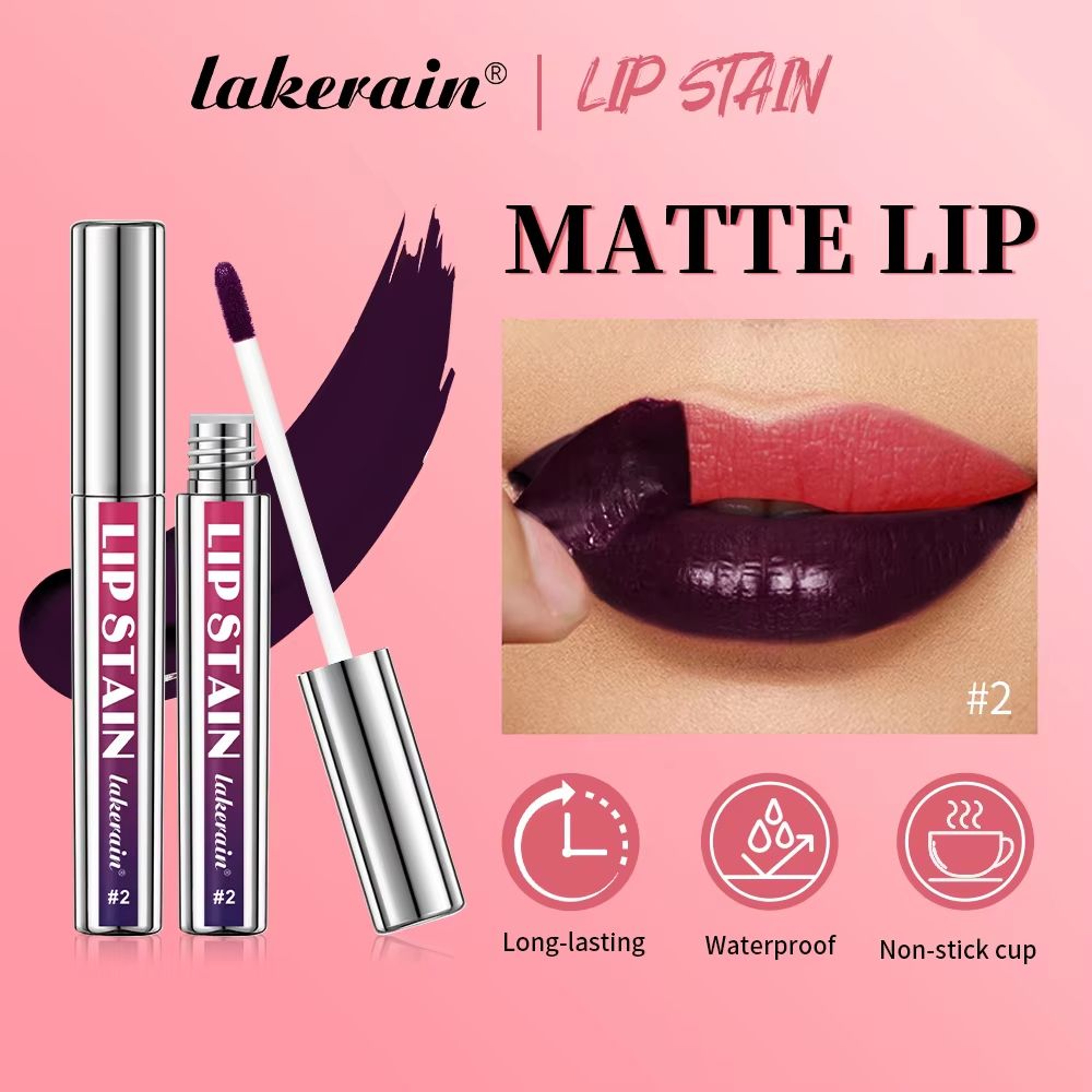 Waterproof Pink Lip Tint Peel Off Lip Stain Reveal Transfer Proof Non Stick Cup Long Lasting Natura 1