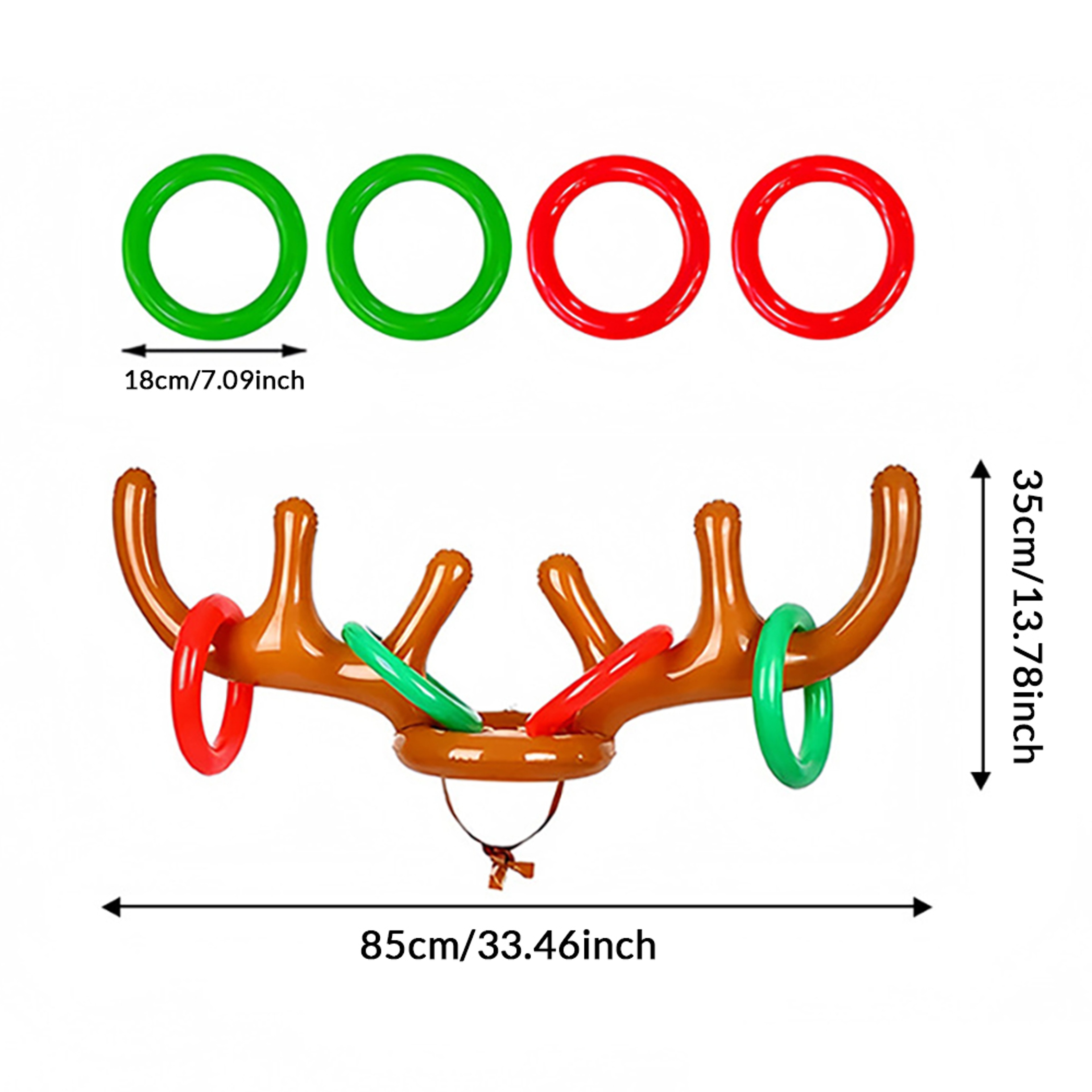 Inflatable Reindeer Antlers Ring Toss Game Christmas Fun For Family Parties New Year Gift Interacti 2