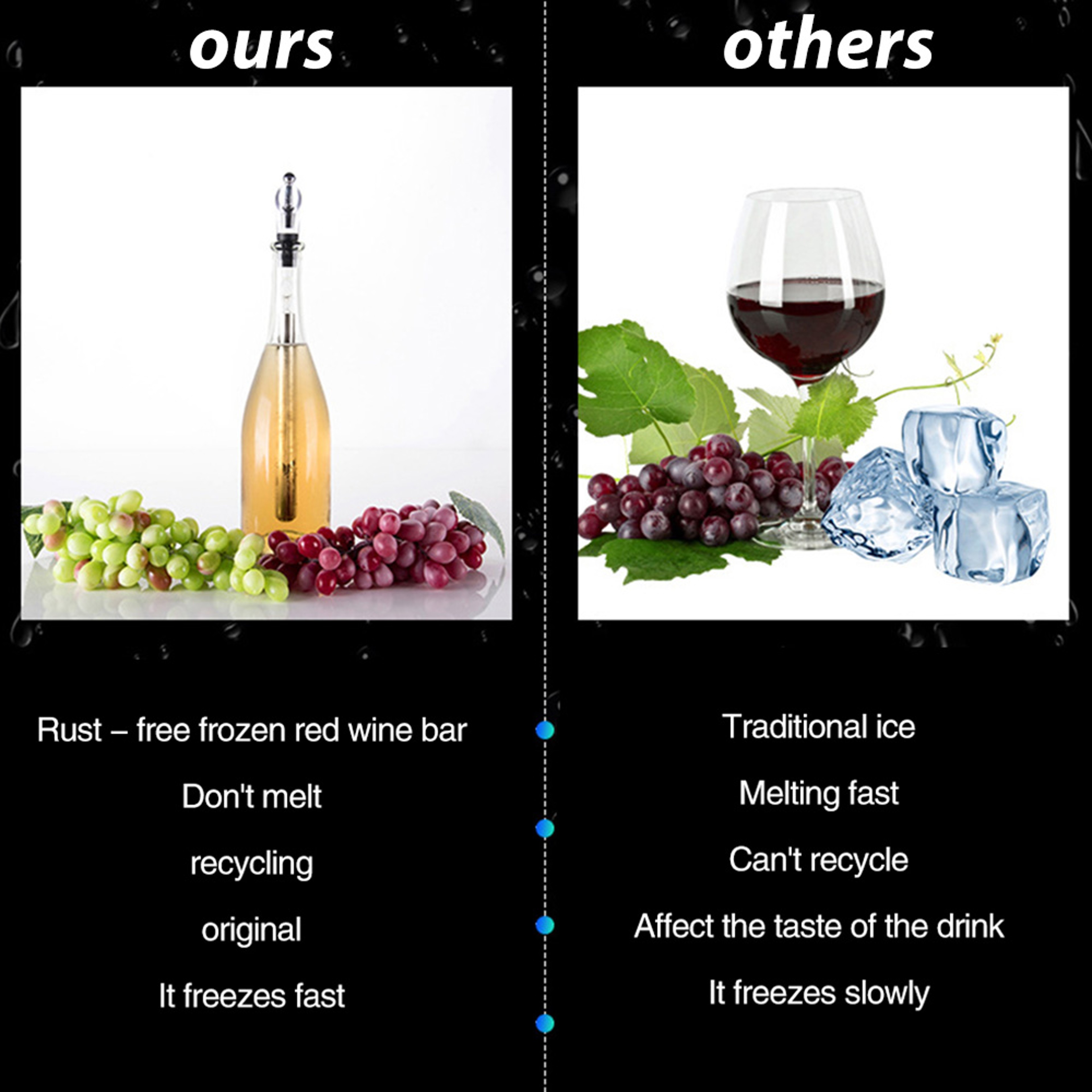 Stainless Steel Wine Bottle Cooling Cooler Ice Chill Rod Aerator Pourer Stopper Frozen Stick For Be 4